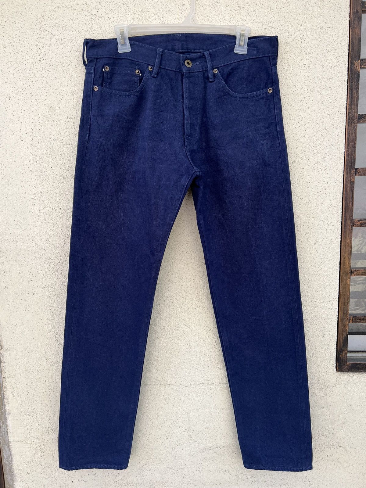 Japan Blue Japan Blue JB0625 Leather Patch Indigo Denim Slim Jeans Size US 31 - 6 Thumbnail