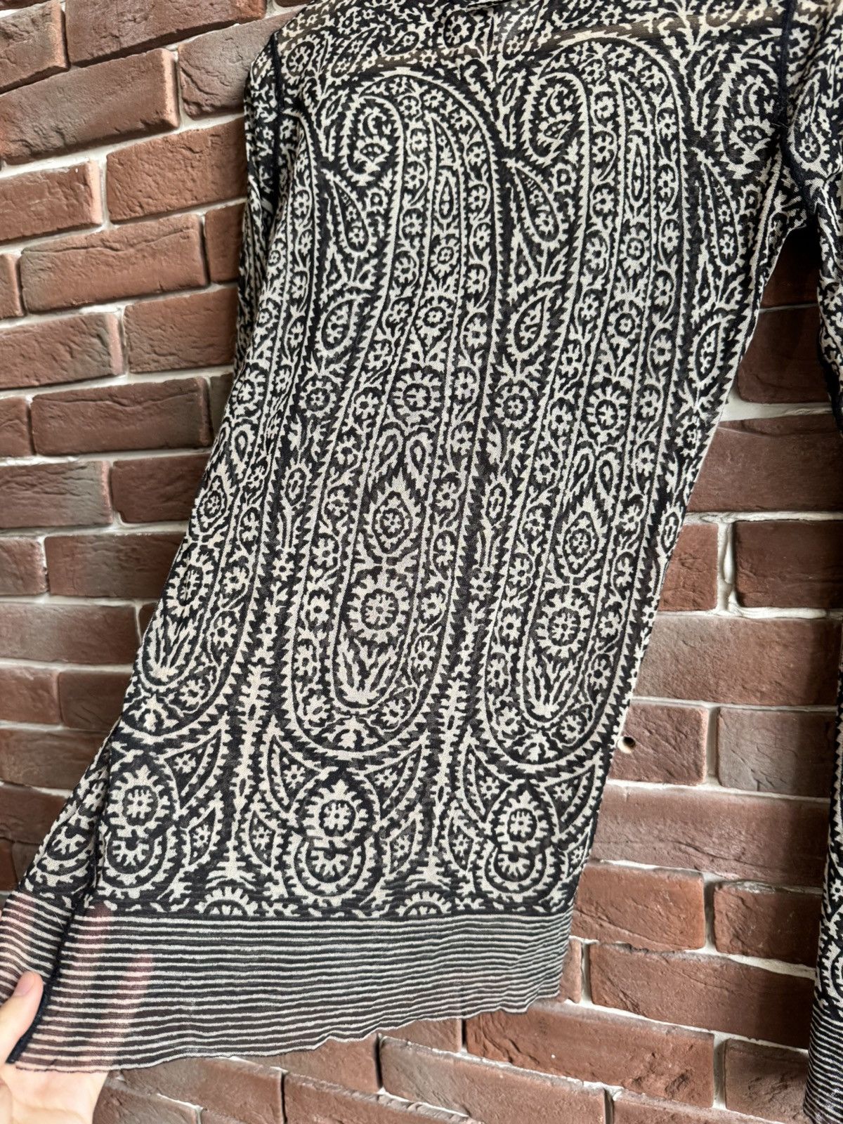Jean Paul Gaultier Vintage 90s Jean Paul Gaultier Paisley Mesh LS TOP JP Shirt Size XL / US 12-14 / IT 48-50 - 6 Thumbnail