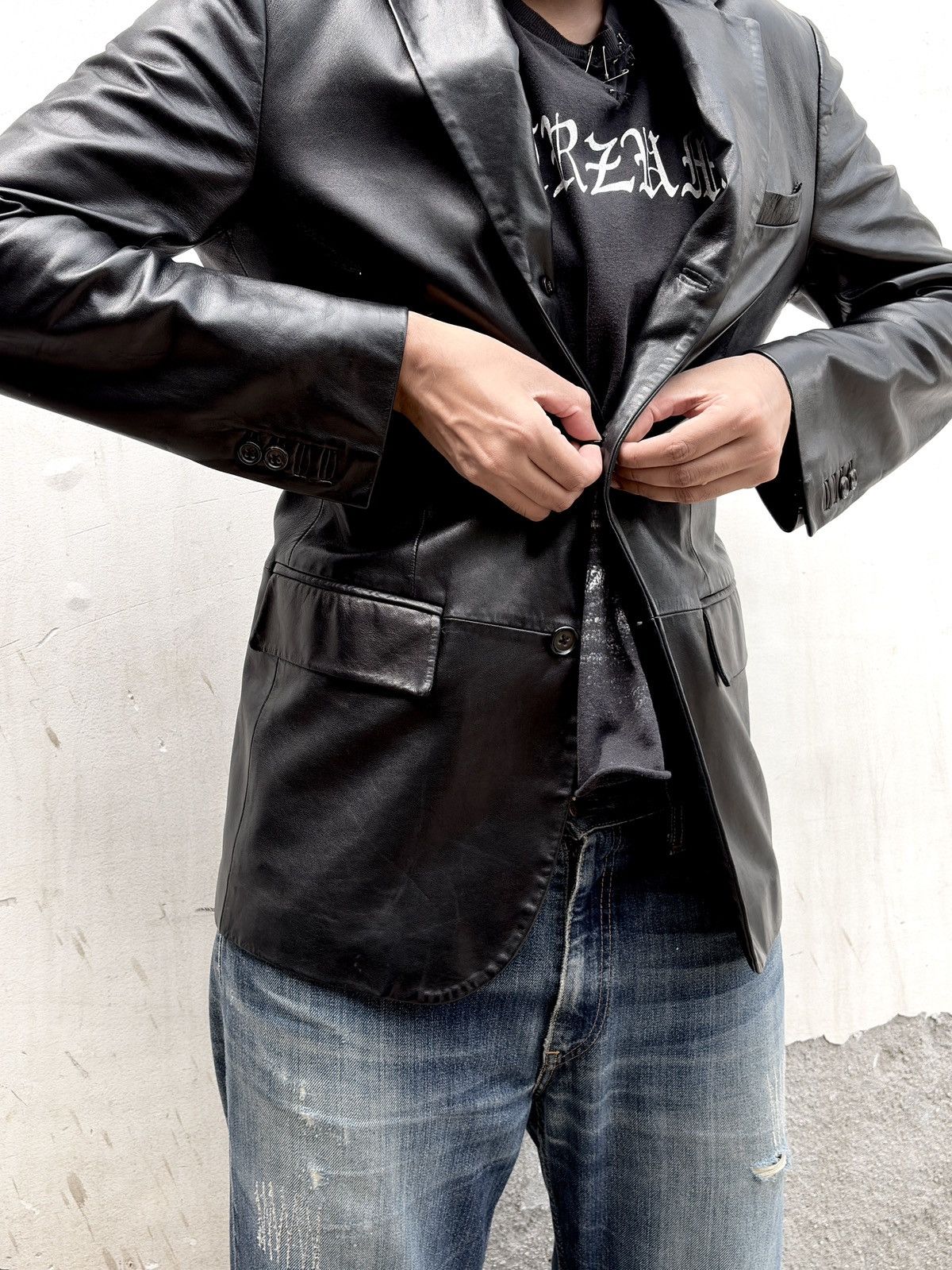 Jil Sander raf simons era lamb leather blazer jacket Size US M / EU 48-50 / 2 - 13 Thumbnail