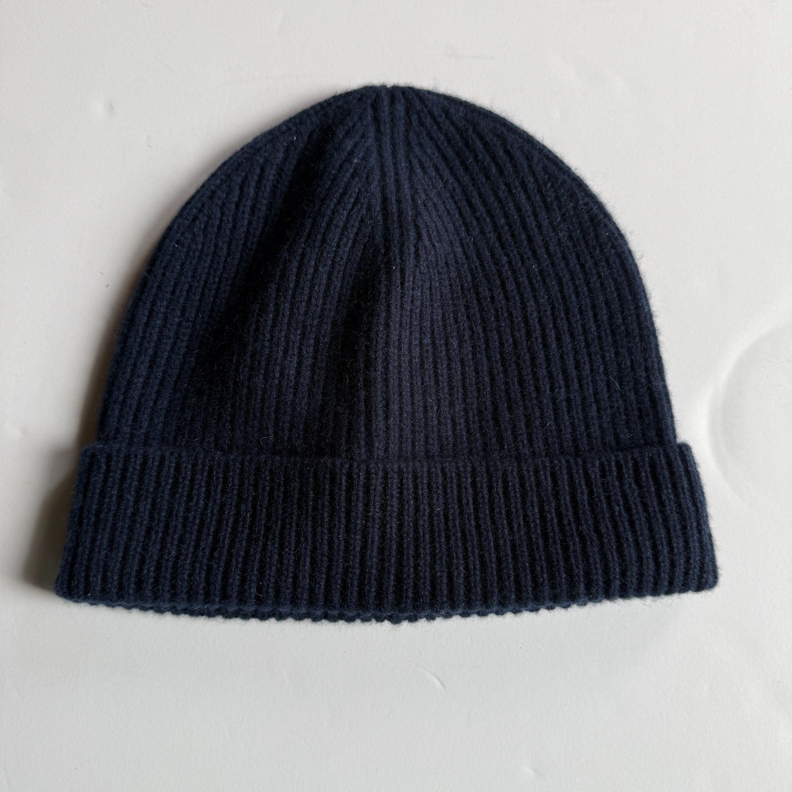 J.Crew J.Crew 100% Cashmere Navy Blue Rib Knit Beanie Navy Hat Size ONE SIZE - 1 Thumbnail