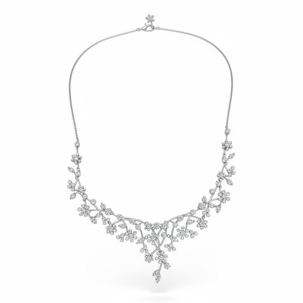 Other Eliot Danori Rhodium-Plated Flower Cubic Zirconia Necklace Size ONE SIZE - 2 Thumbnail