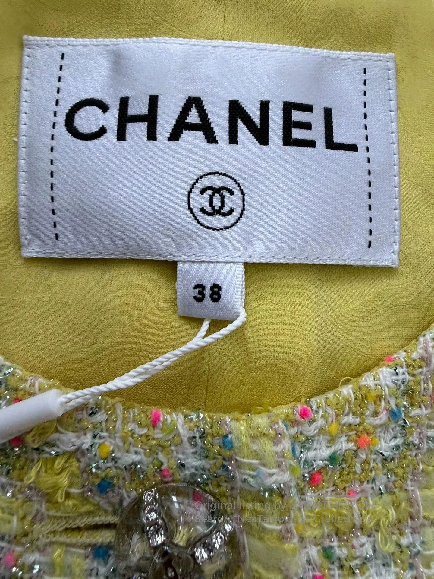 Chanel Chanel 24C Yellow Glass Button Knit Jacket 38. Size US M / EU 48-50 / 2 - 5 Thumbnail