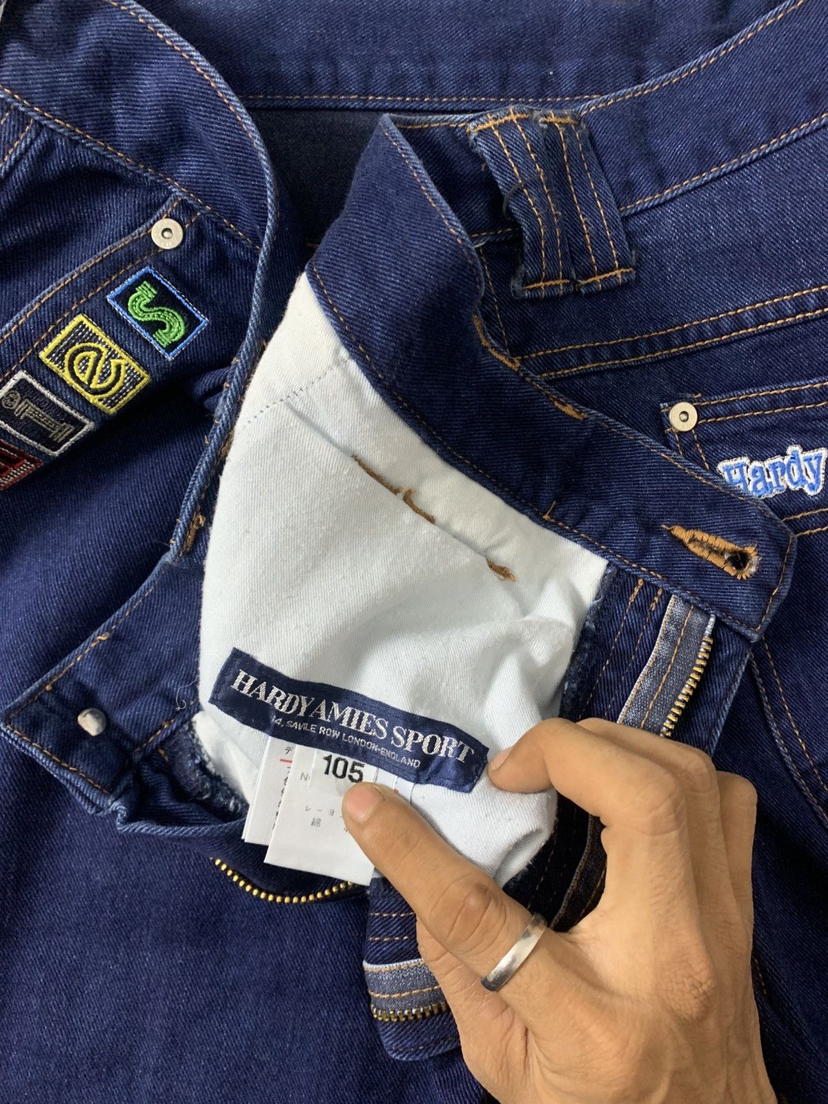 Hardy Amies Rare Dark Blue 'Hardy Amies Sport' Y2K Baggy Fit Longpants Size US 34 / EU 50 - 9 Thumbnail