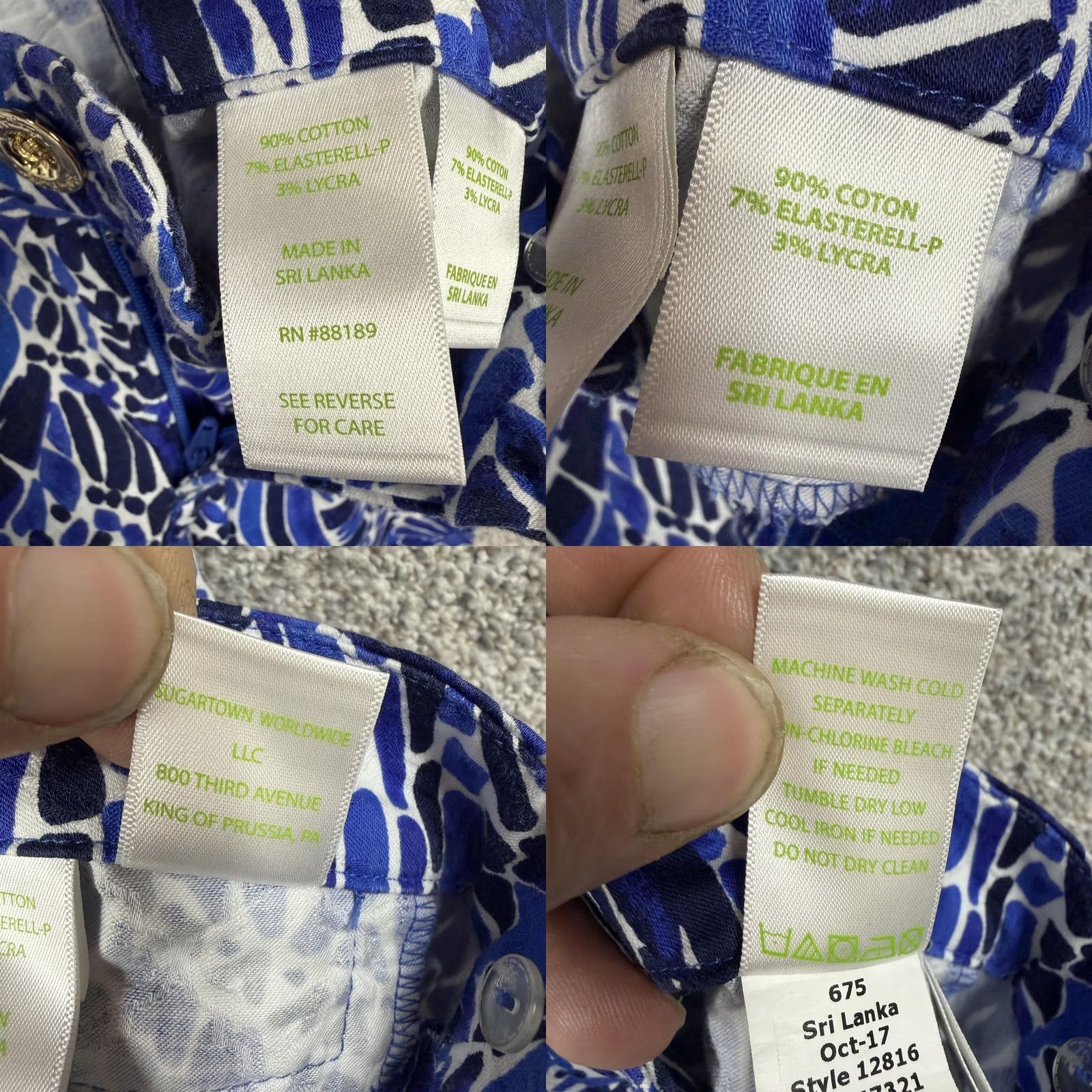 Lilly Pulitzer Lilly Pulitzer Ankle Pants 6 32x27 Geometric Twill Pockets Stretch Button Zip Logo Size 28" / US 6 / IT 42 - 8 Thumbnail