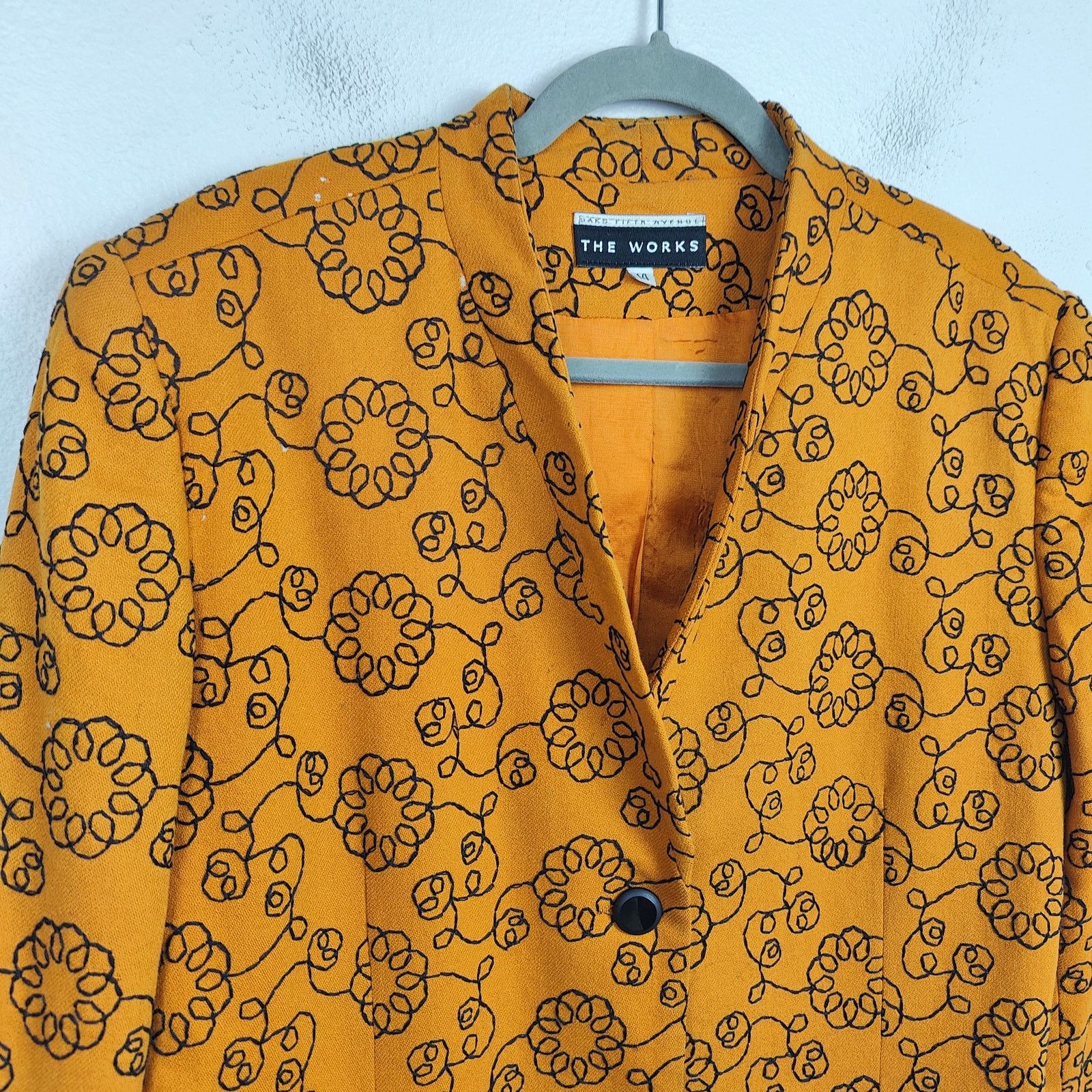 Other Vintage 90s The Works Saks Fifth Avenue Coat Womens 14 Size XL / US 12-14 / IT 48-50 - 2 Thumbnail