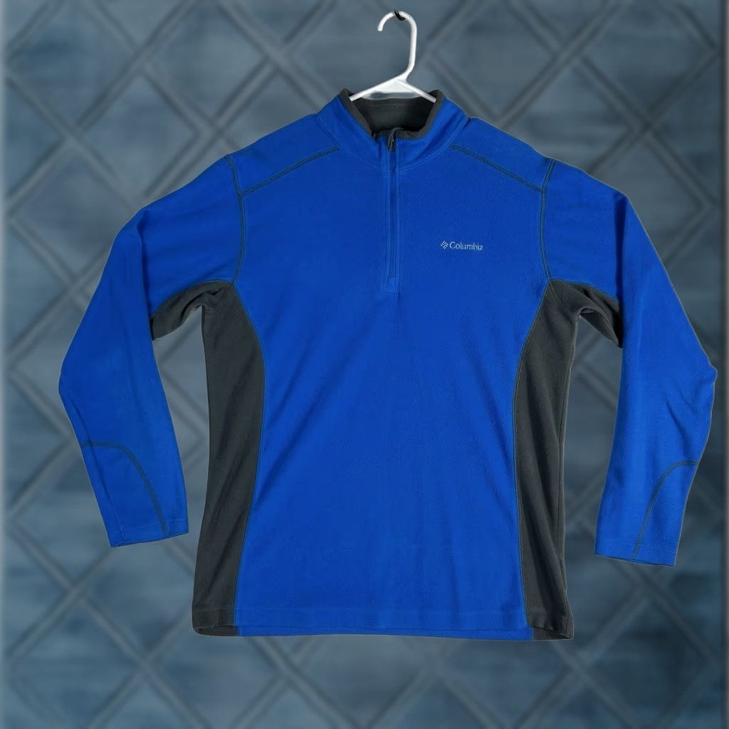Vintage Columbia Sweatshirt 1/4 Zip Fleece Pullover Men M Long Sleeve Hiking Top Blue Size US M / EU 48-50 / 2 - 1 Thumbnail