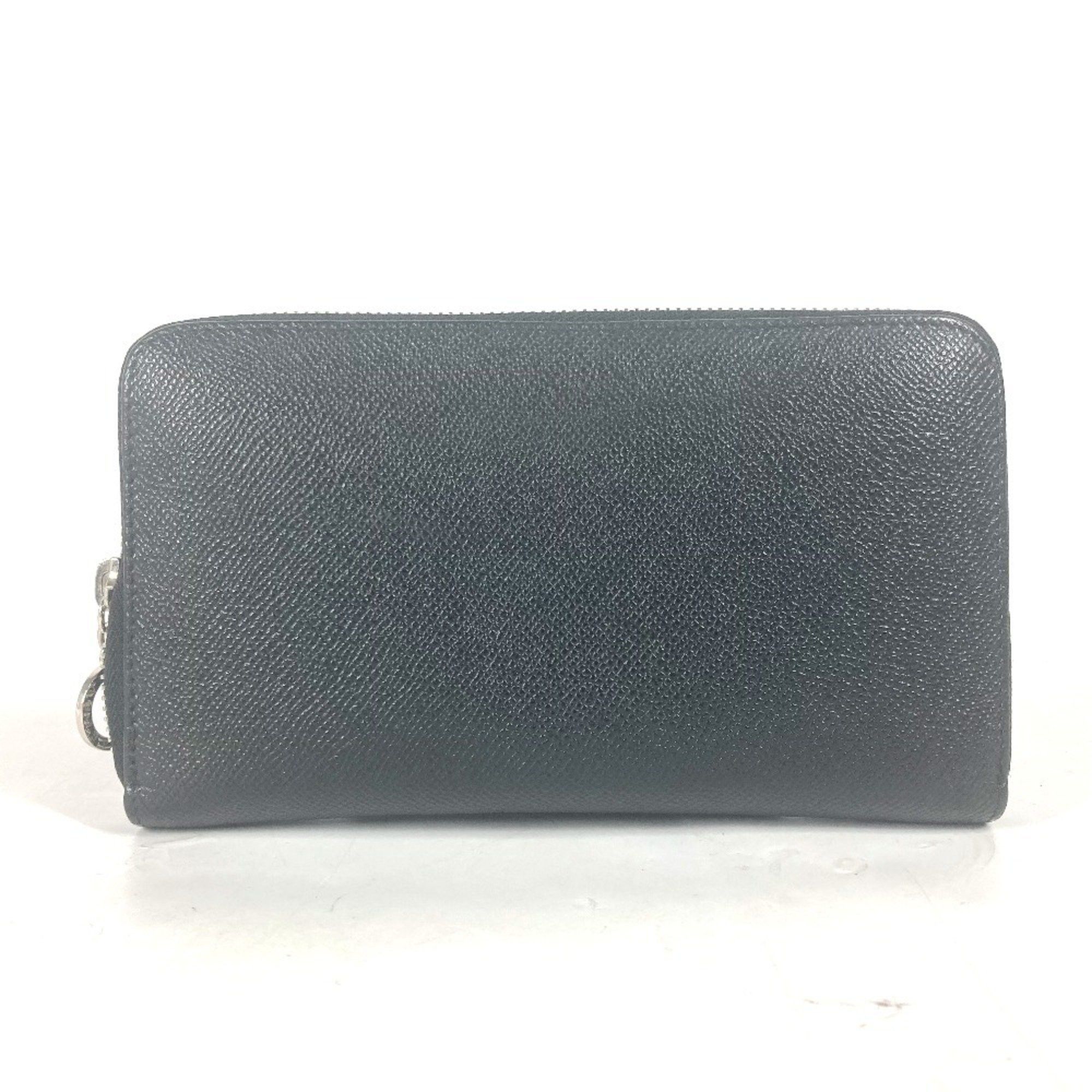 Bvlgari BVLGARI Bulgari Round Zipper Long Wallet Leather Men's Women's Black Size ONE SIZE - 1 Thumbnail