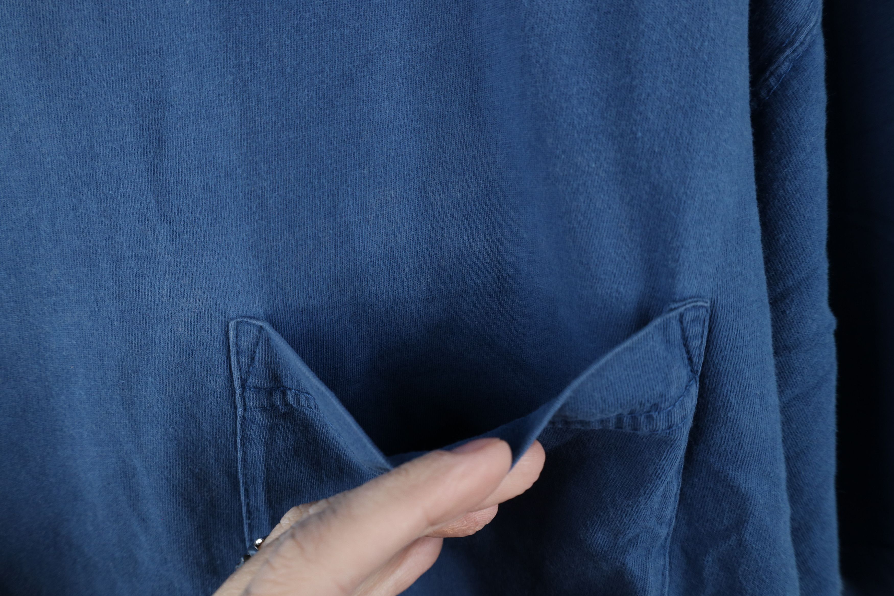 Vintage Vintage 90s Streetwear Blank Baggy Cotton T-Shirt Blue Size US L / EU 52-54 / 3 - 4 Thumbnail