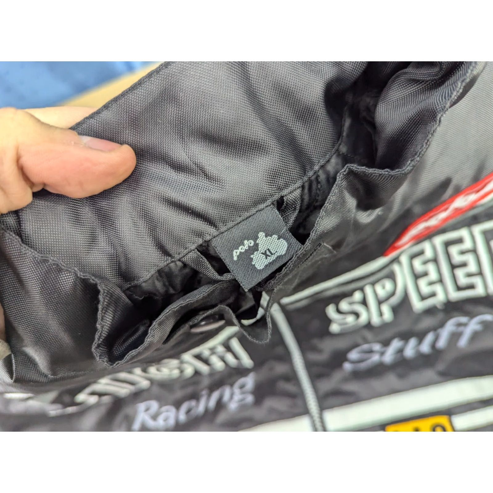 Vintage POLO Motorcycle Jacket Mens Size XL Black High Speed Racing Staff Full Zip Waterproof Vintage Nylon Solid Long Jacket Size US XL / EU 56 / 4 - 6 Thumbnail
