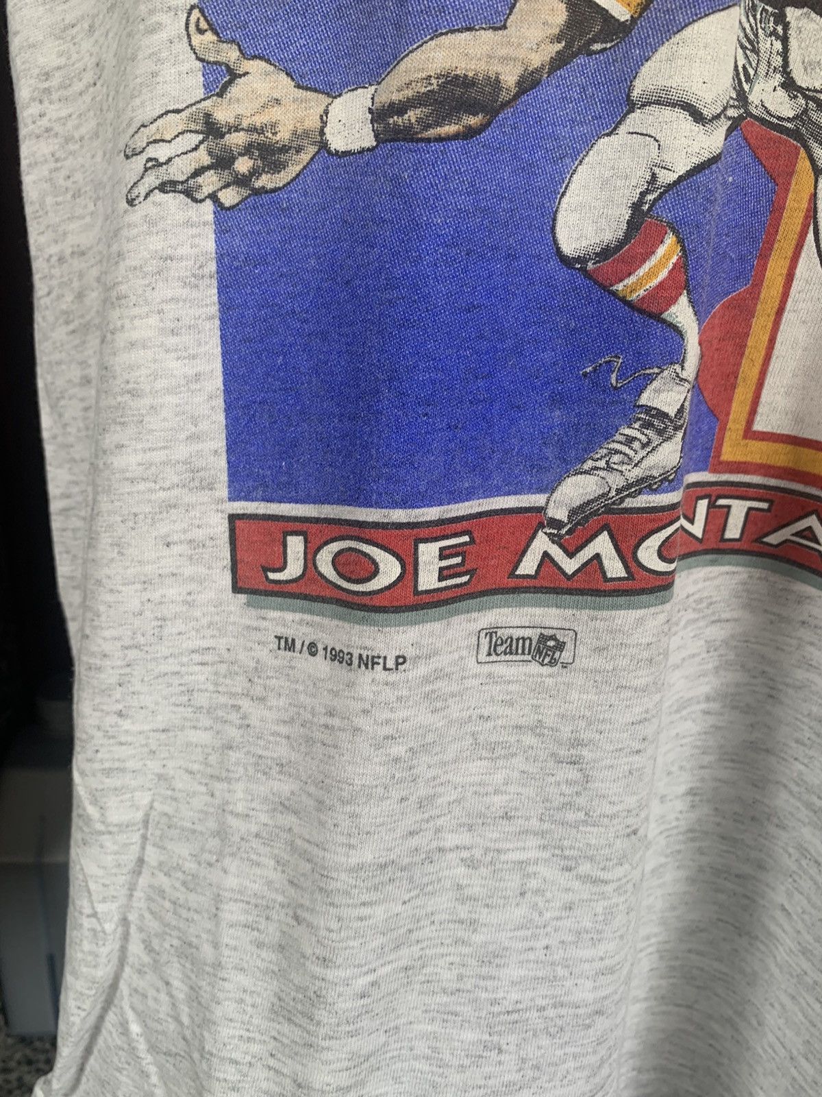 NFL × Vintage Vintage 90s Joe Montana Kansas City Chiefs NFL Salem T shirt Size US L / EU 52-54 / 3 - 3 Thumbnail