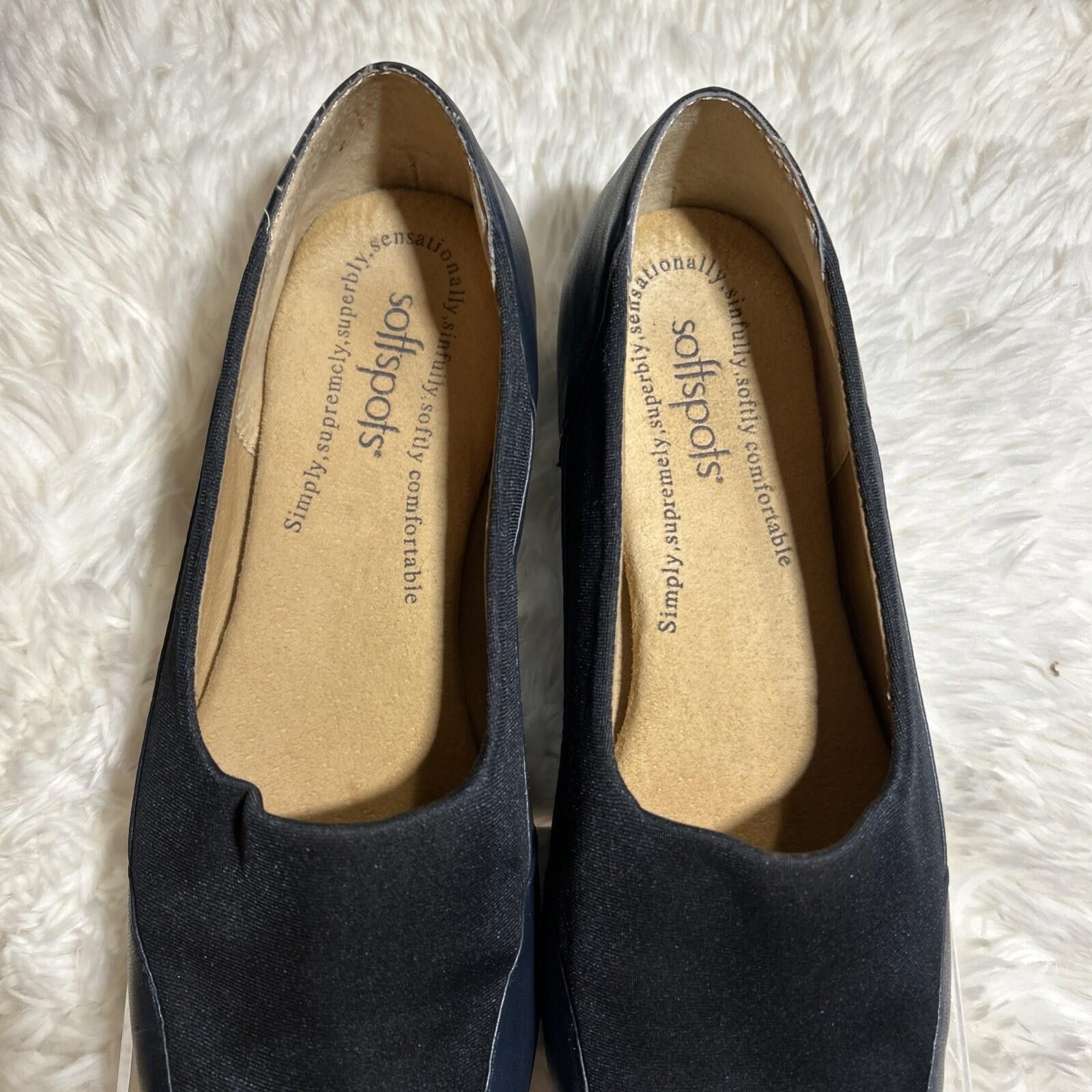 Soffe Sofft Women's Size 7.5W Black Leather Square Toe Slip ON Size US 7.5 / IT 37.5 - 6 Thumbnail