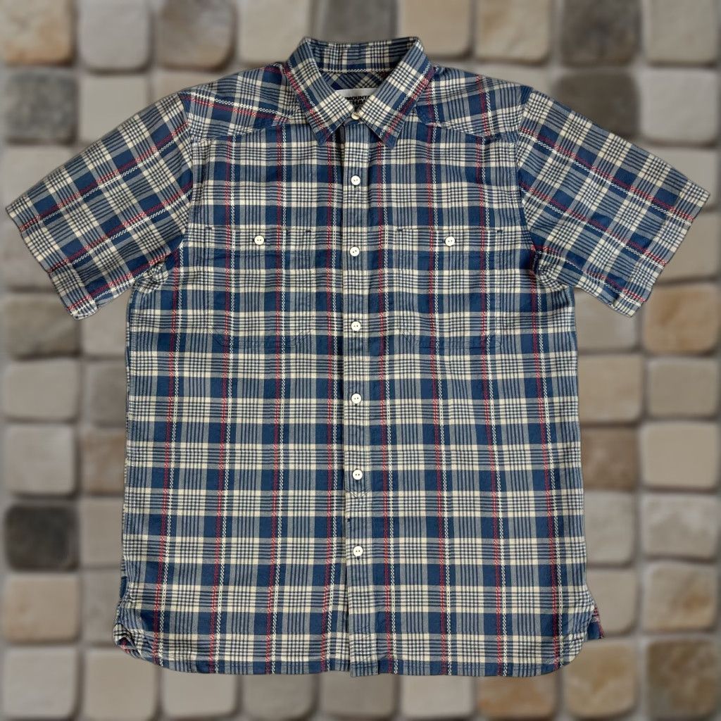 Mountain Khakis Mountain Khakis Ace Indigo Short Sleeve Shirt Mens Plaid Button-Up Size Medium Blue Cotton Size US M / EU 48-50 / 2 - 1 Thumbnail