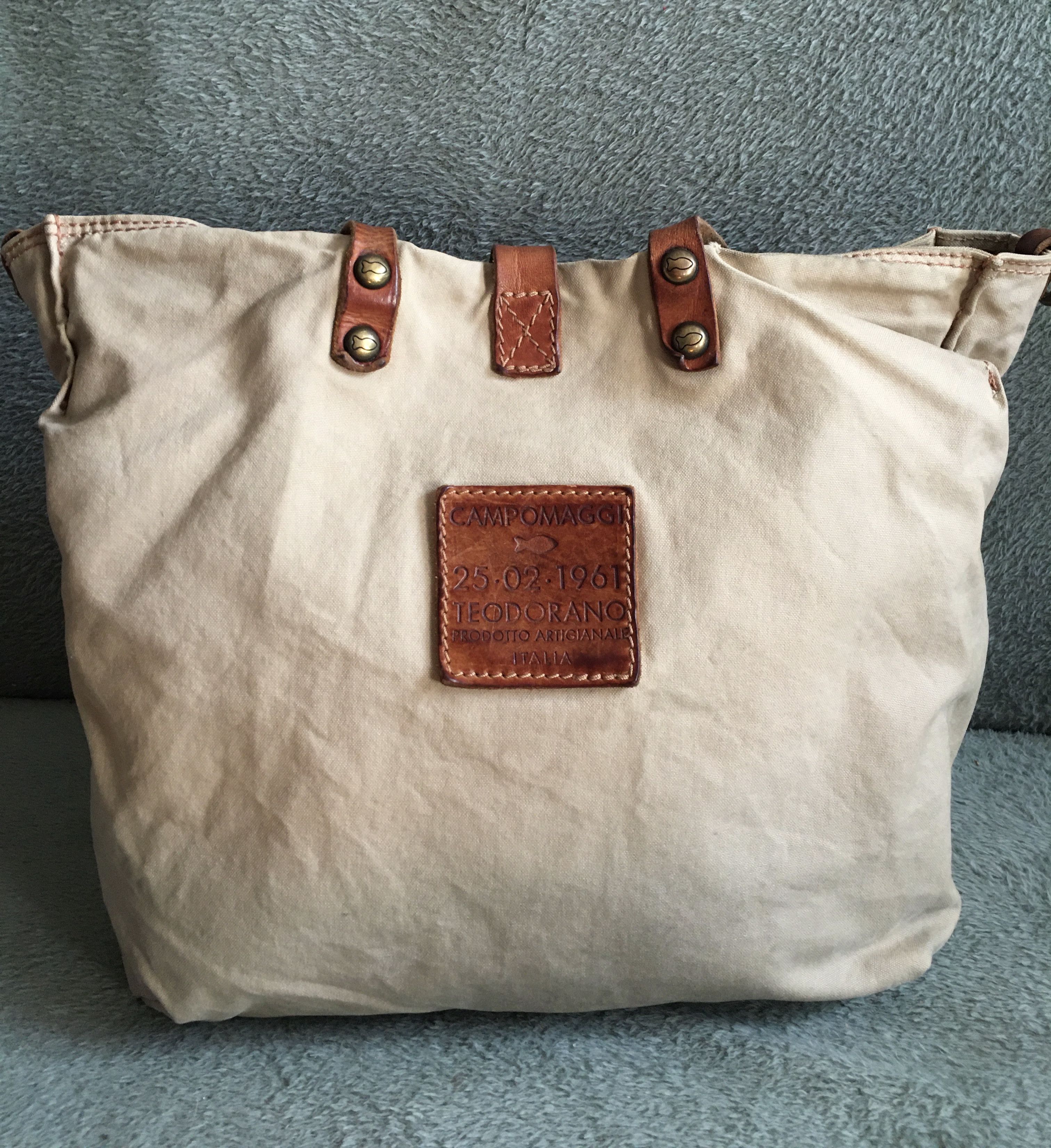 Campomaggi Campomaggi Canvas Leather Tote Bag Handbag Size ONE SIZE - 3 Thumbnail