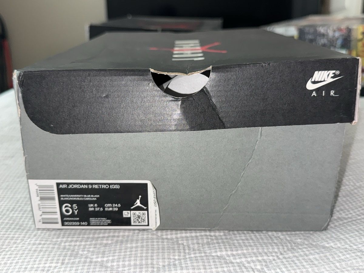 Jordan Brand Air Jordan 9 ‘ University Blue GS ‘ Size US 6.5 / EU 39-40 - 10 Thumbnail