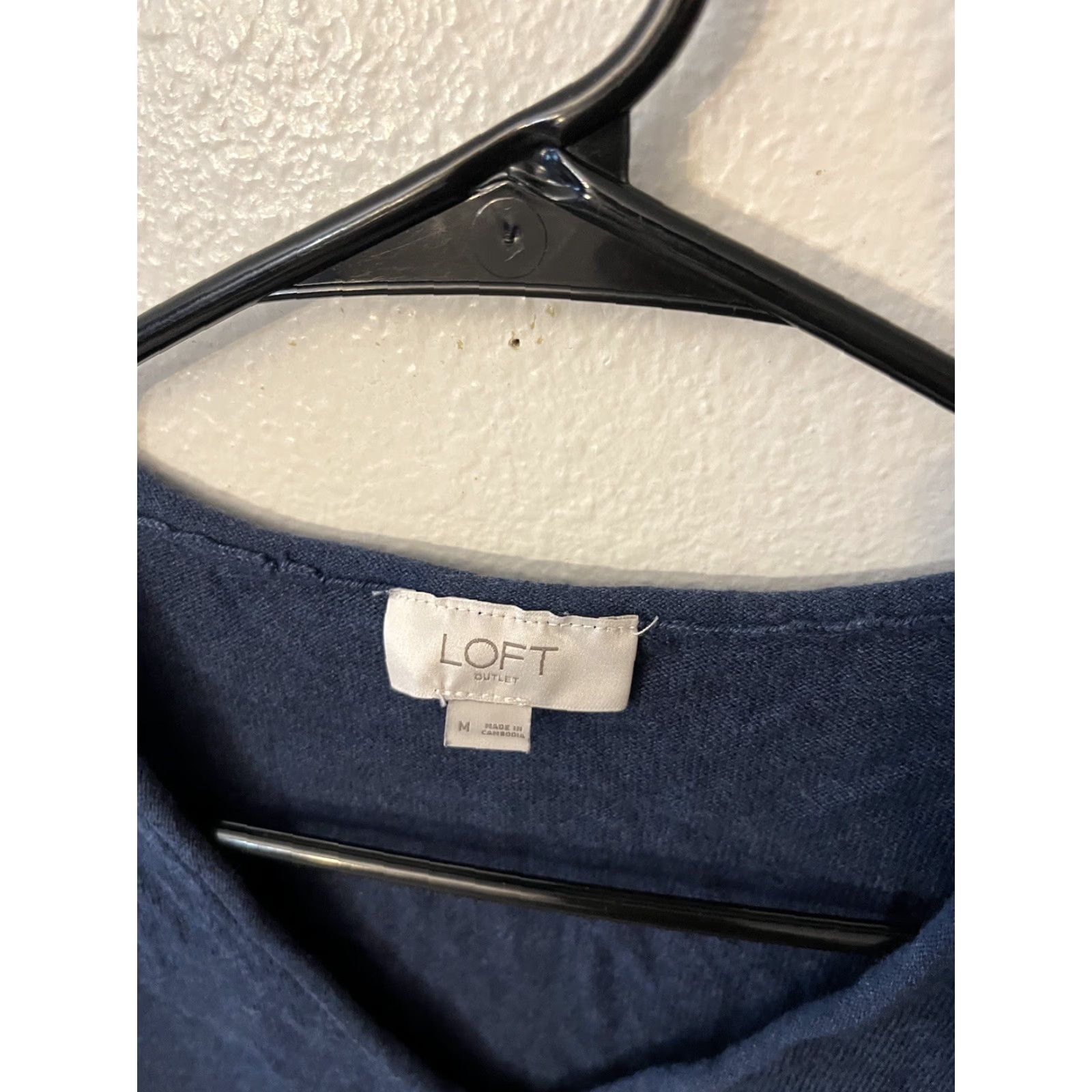Loft VINTAGE LOFT Cable-Knit Sweater Medium Blue Long Sleeve V-Neck Business Casual Womens 90s Classic Size M / US 6-8 / IT 42-44 - 3 Thumbnail