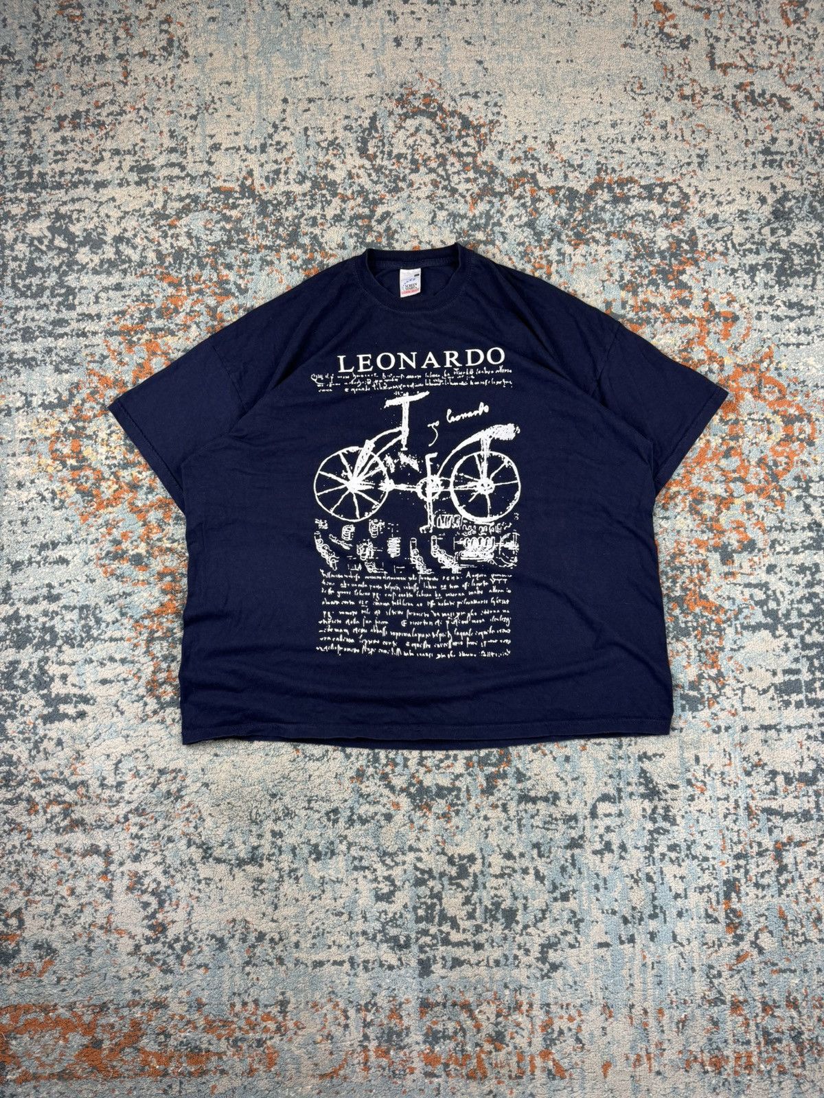 Vintage Vintage 90s Leonardo da Vinci bicycle sketch graphic tee art Size US XL / EU 56 / 4 - 1 Thumbnail
