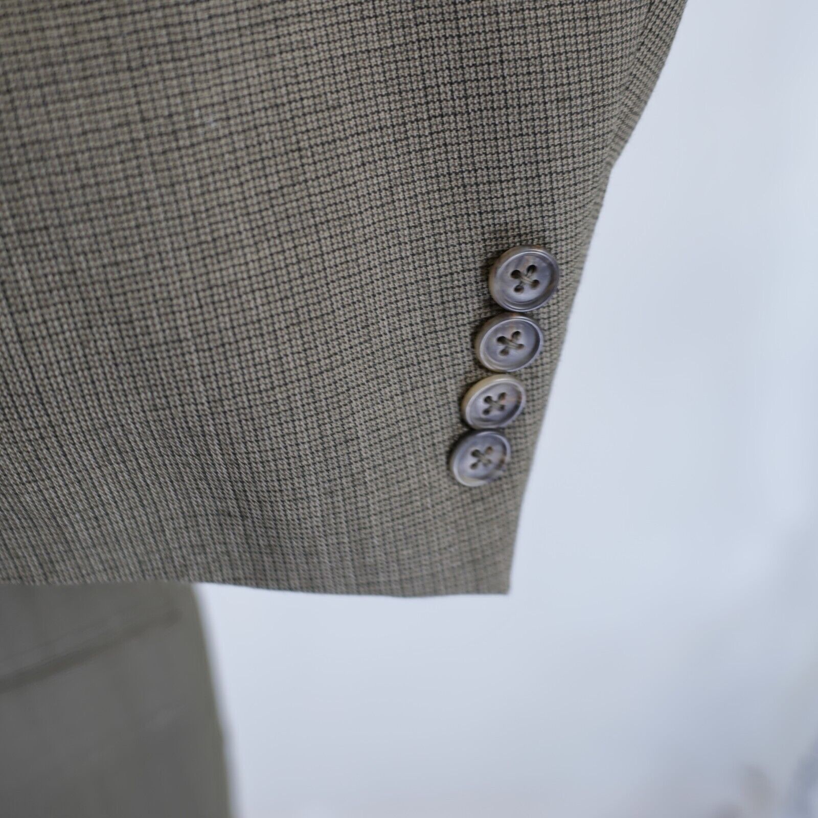 Austin Reed Austin Reed Thick Wool Green Beige Check Sport Coat 46R 3 Bu Size 46R - 3 Thumbnail