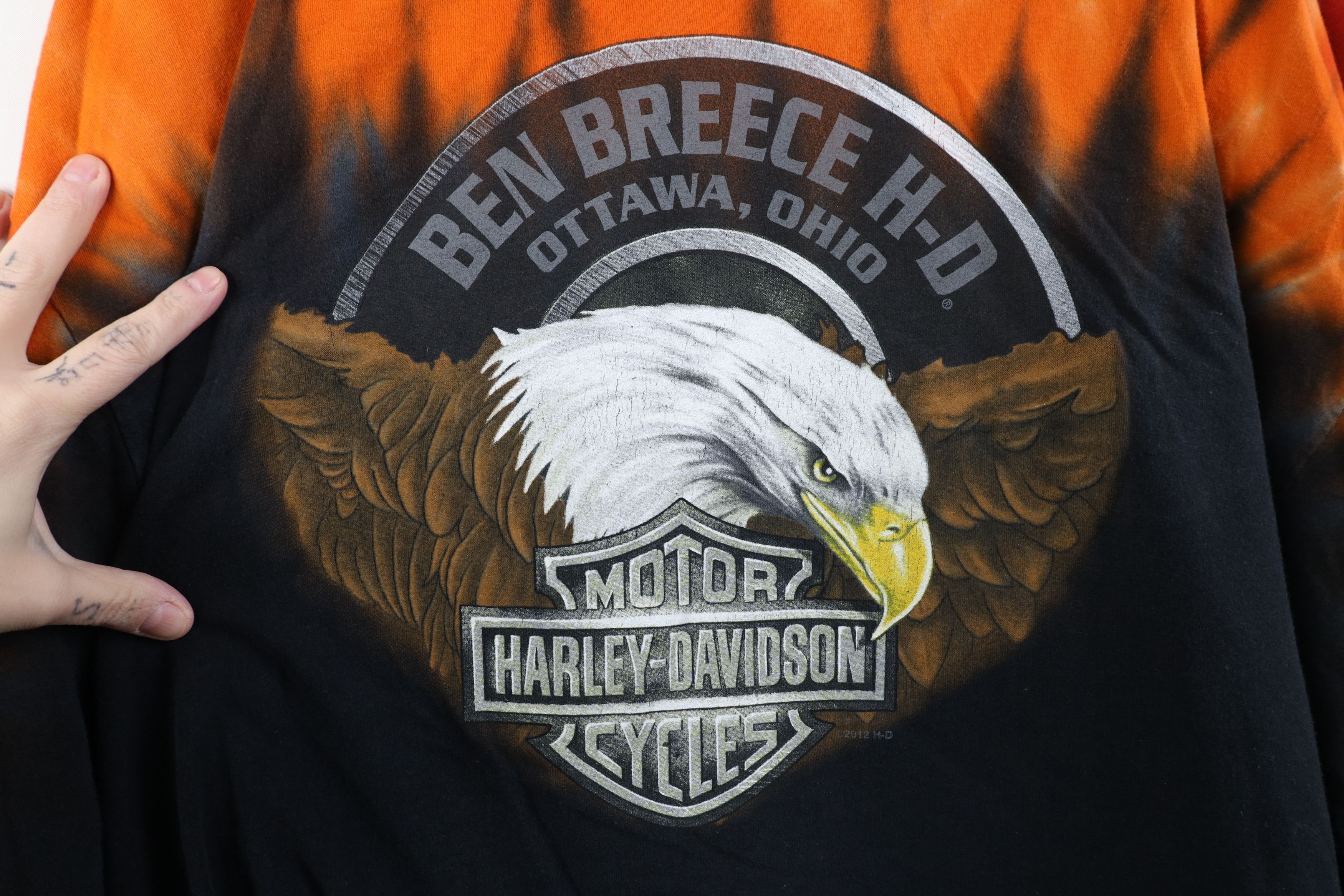 Harley Davidson Vintage Y2K Harley Davidson Dye Eagle Long Sleeve T-Shirt Size US XXL / EU 58 / 5 - 13 Thumbnail