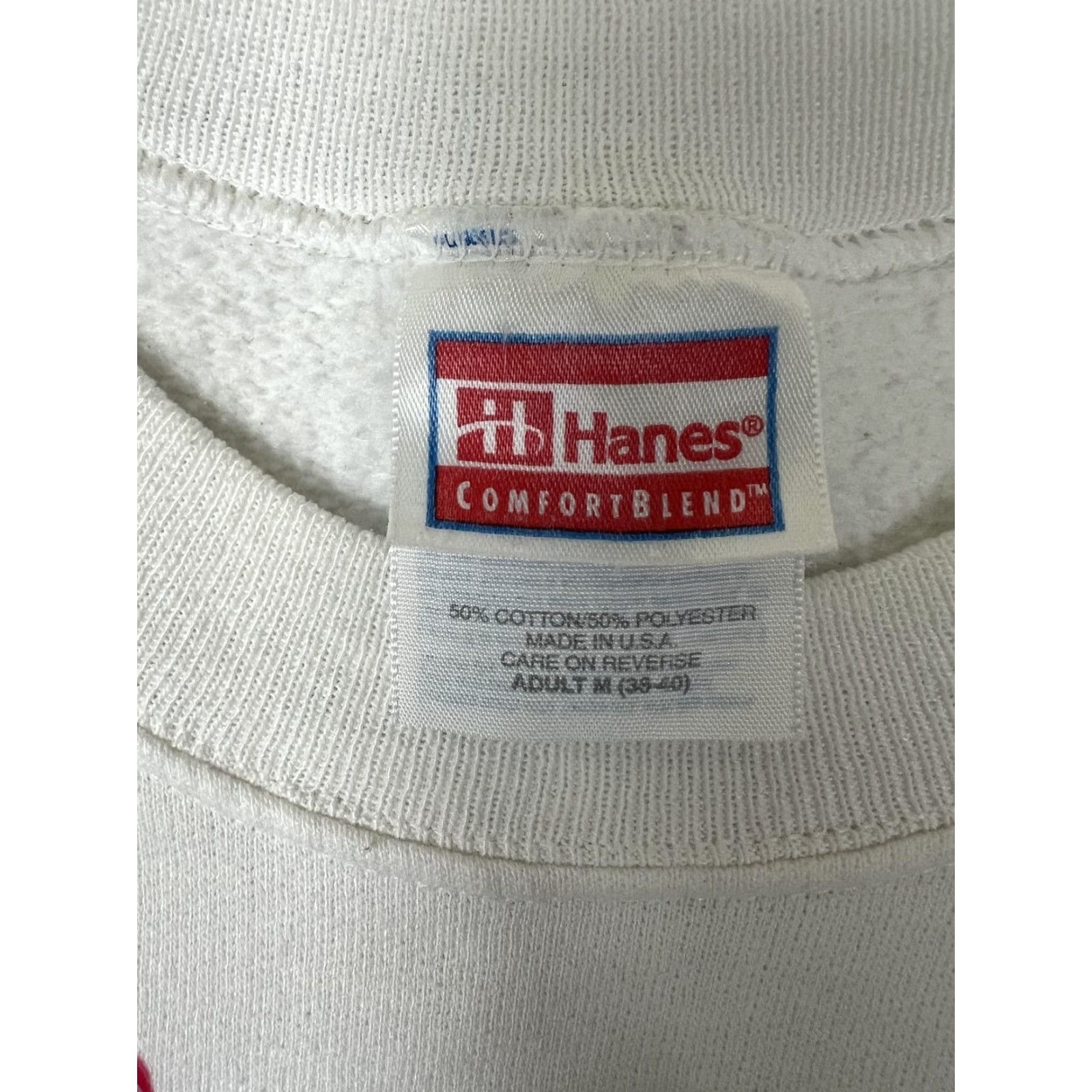 Hanes VINTAGE Hanes Sweatshirt Texas Flag White Lone Star Fleece USA Made Size M Mens Graphic Print Crew Neck Pullover Size US M / EU 48-50 / 2 - 7 Thumbnail