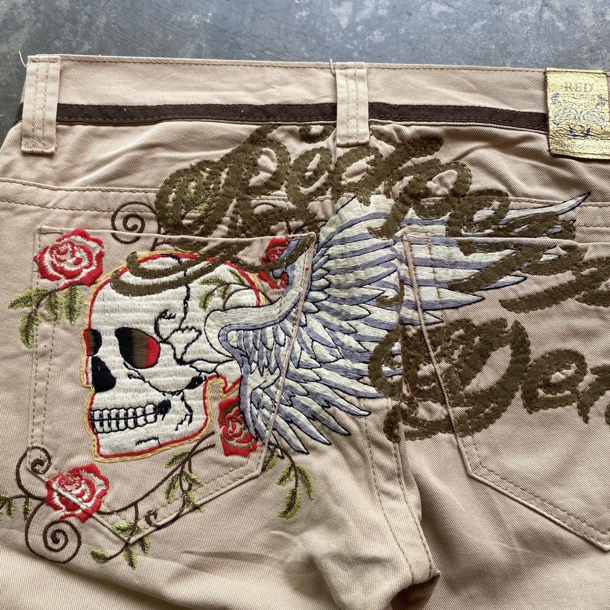 Japanese Brand RED PEPPER Embroidery Butthit DAICOCK YAMANE ED HARDY STYLE Size US 34 / EU 50 - 5 Thumbnail