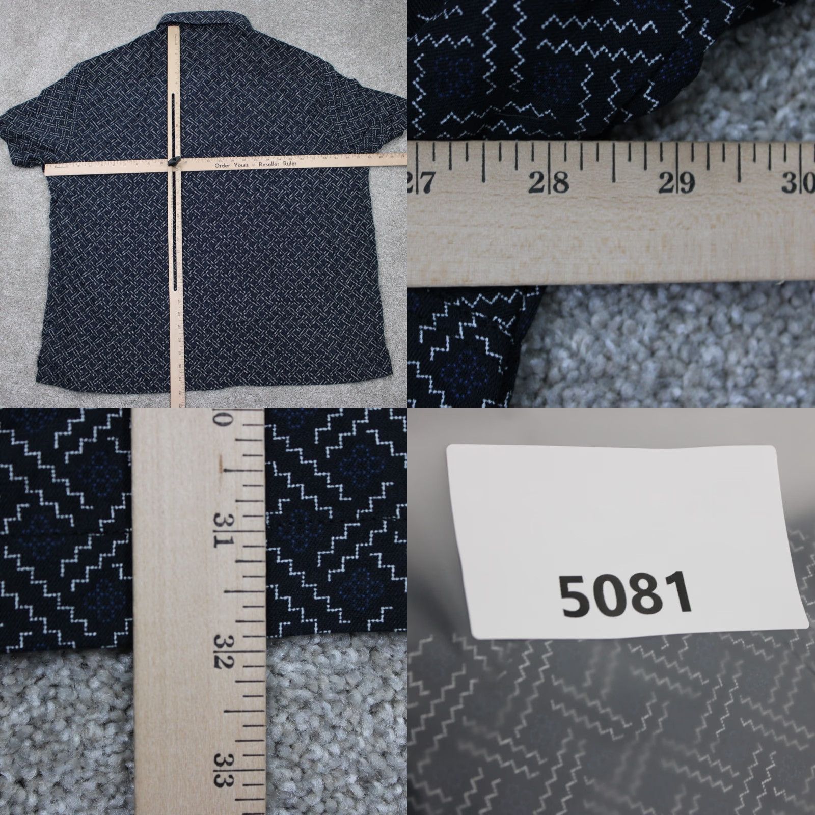 Nat Nast Nat Nast Shirt Mens 2XL XXL Black Geometric Silk/Cotton Short Sleeve Button Up Size US XXL / EU 58 / 5 - 8 Thumbnail