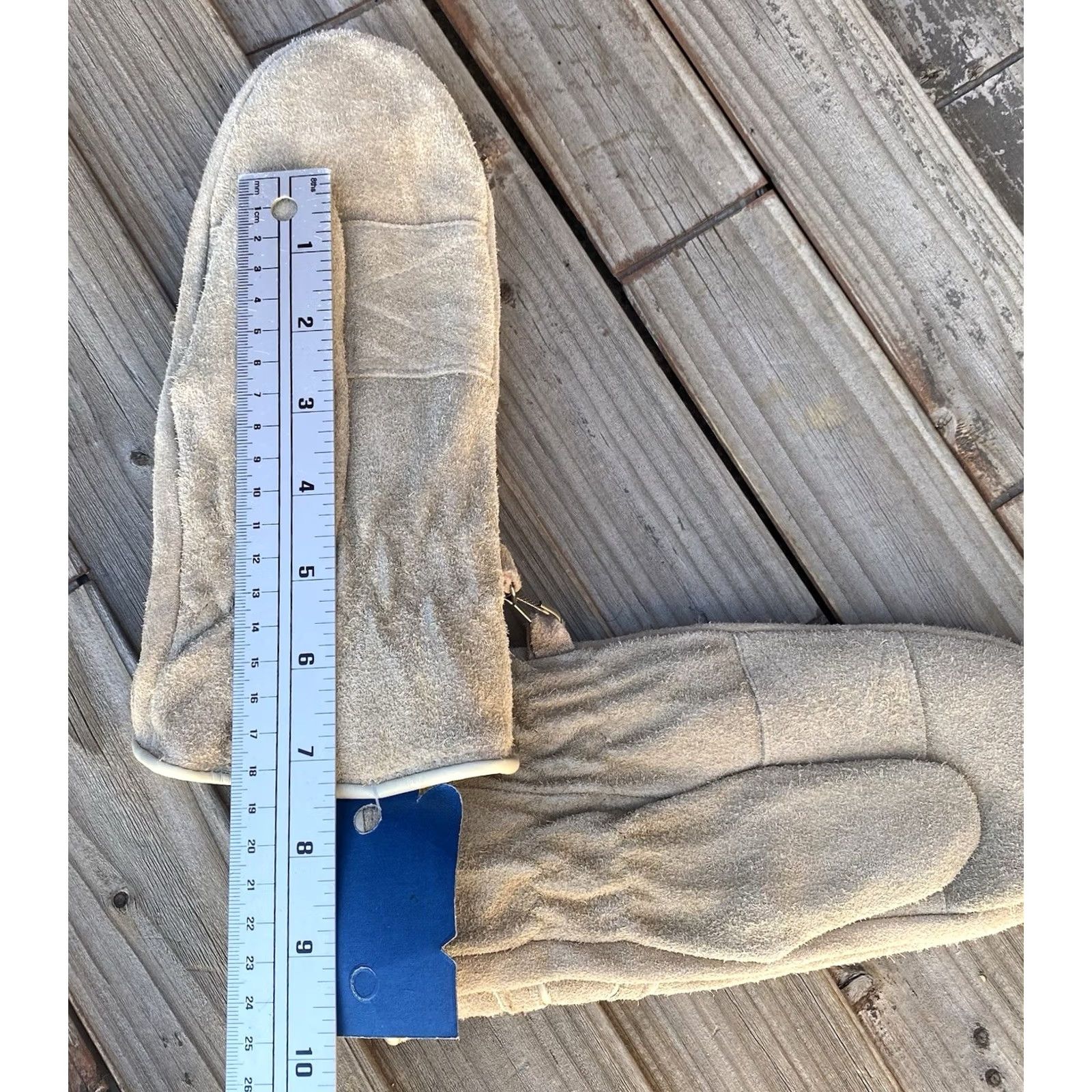 Vintage VINTAGE Suede Leather Trigger Mittens Ladies ML Beige Tan Ski Snowmobile Gloves Size ONE SIZE - 6 Thumbnail
