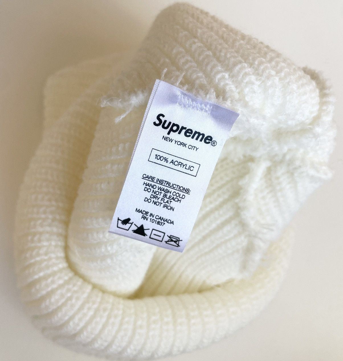 Supreme FW20 Loose Gauge Beanie WHITE Size ONE SIZE - 3 Thumbnail
