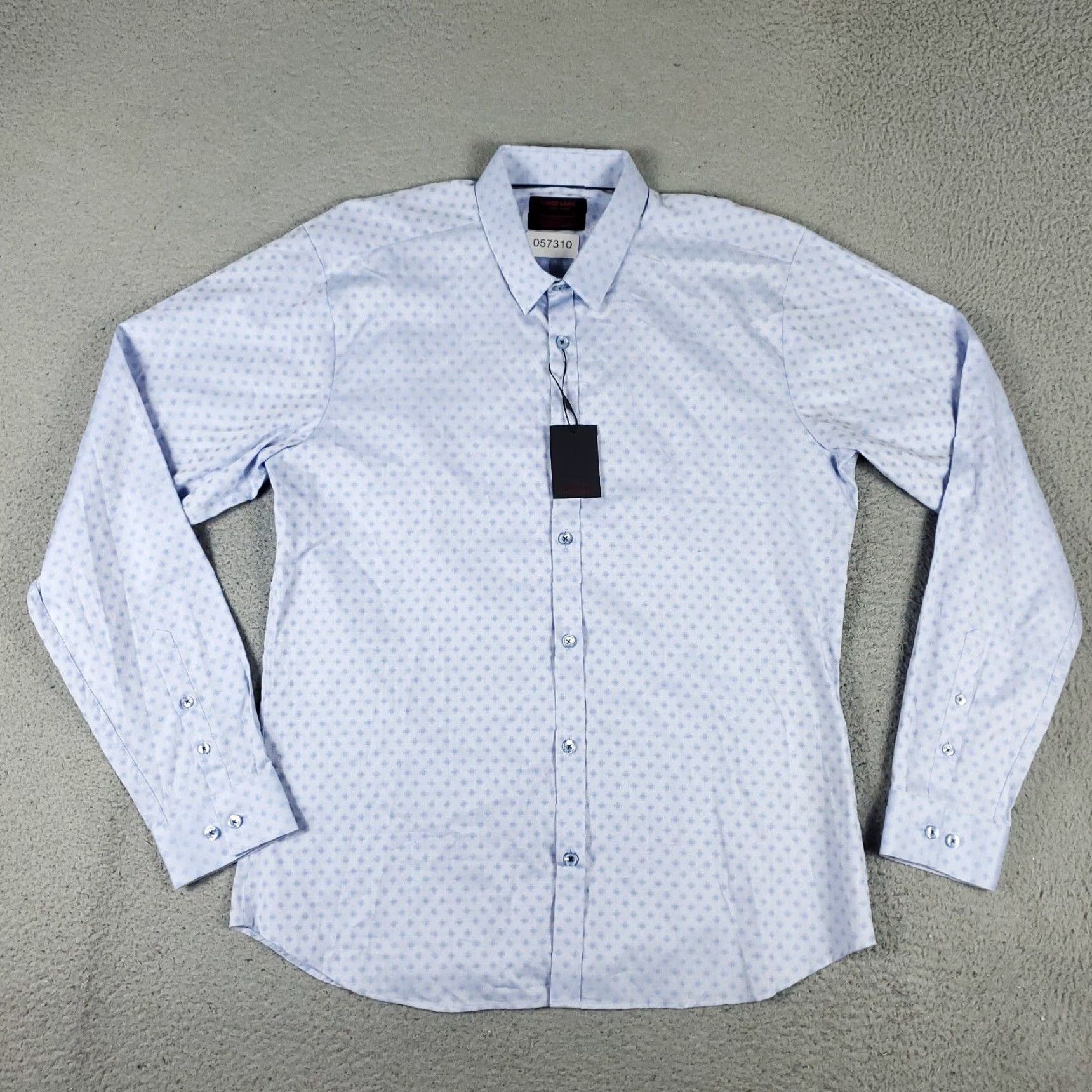 Jared Lang VINTAGE Jared Lang Shirt Mens Large Blue Geometric Cotton Casual Button-Up Long Sleeve Size US L / EU 52-54 / 3 - 2 Thumbnail