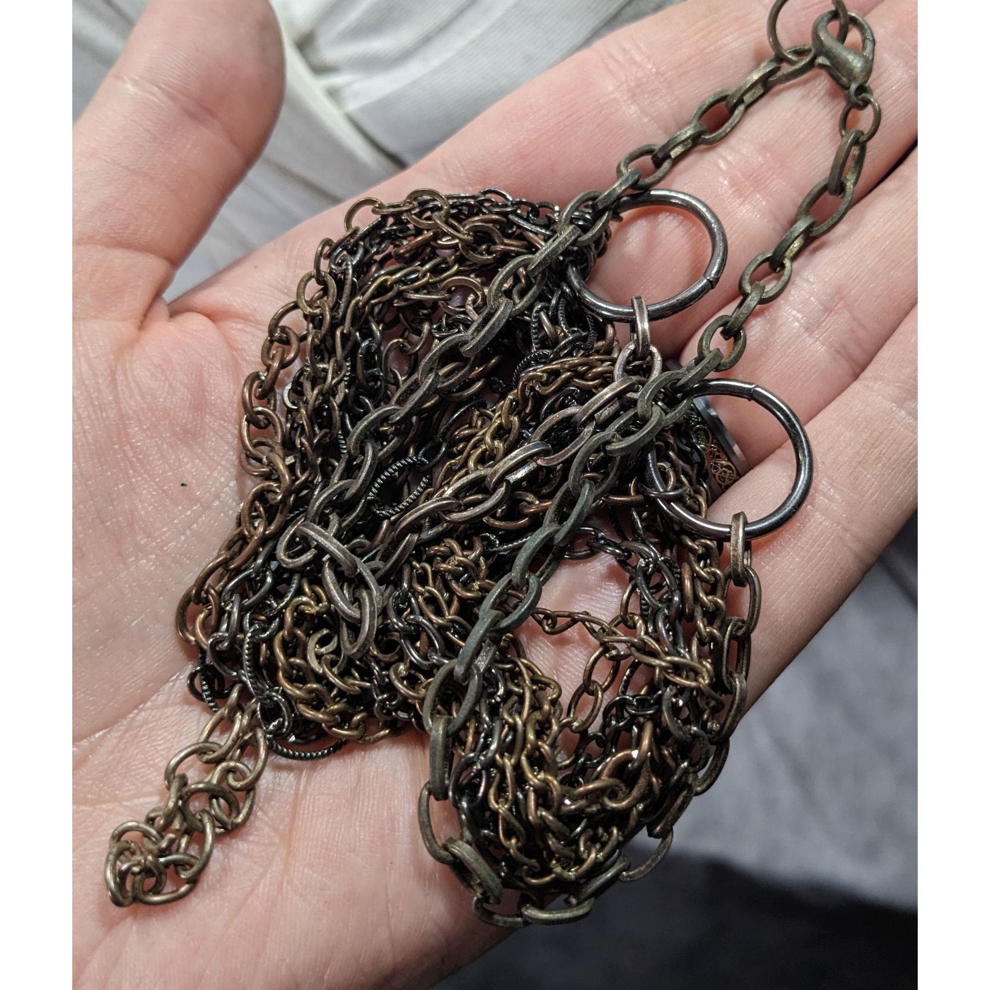 Other Antiqued Gold Tone Multilayer Chain Necklace Size ONE SIZE - 4 Thumbnail