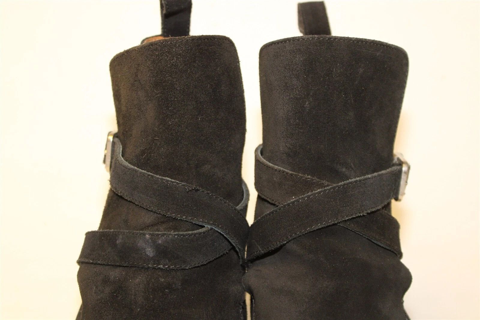Genuine Leather Black Suede Jodhpur Boots Black 11 Leather Strap Buckle Size US 11 / EU 44 - 3 Thumbnail