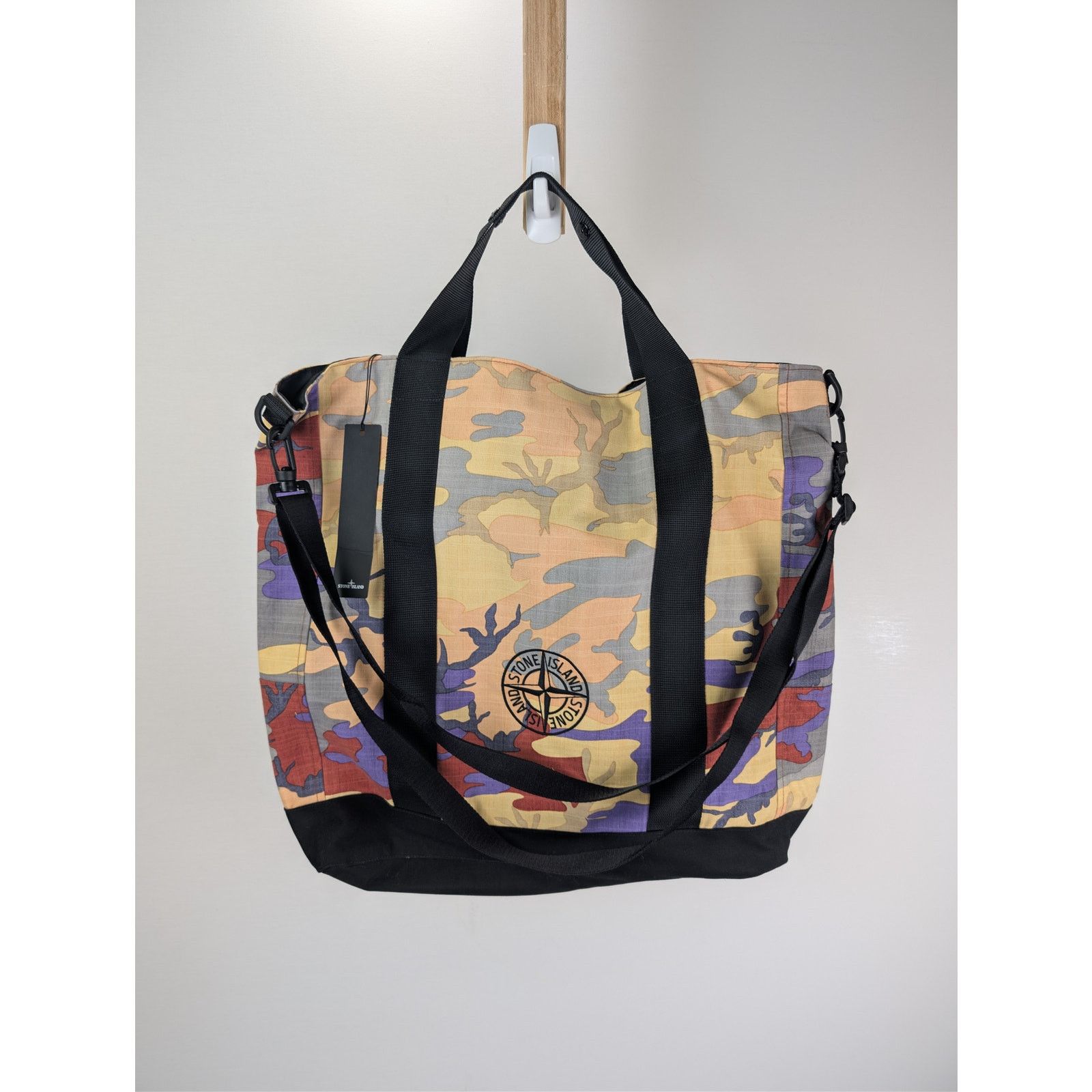 Stone Island o1rshd1 Heritage Camo Large Compass Embroidered Tote Bag Size ONE SIZE - 1 Thumbnail