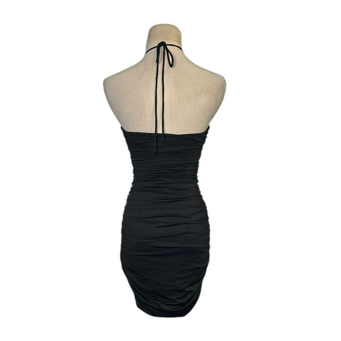 PRINCESS POLLY Princess Polly black halter cut out ruched mini dress size 2 Size XS / US 0-2 / IT 36-38 - 13 Thumbnail