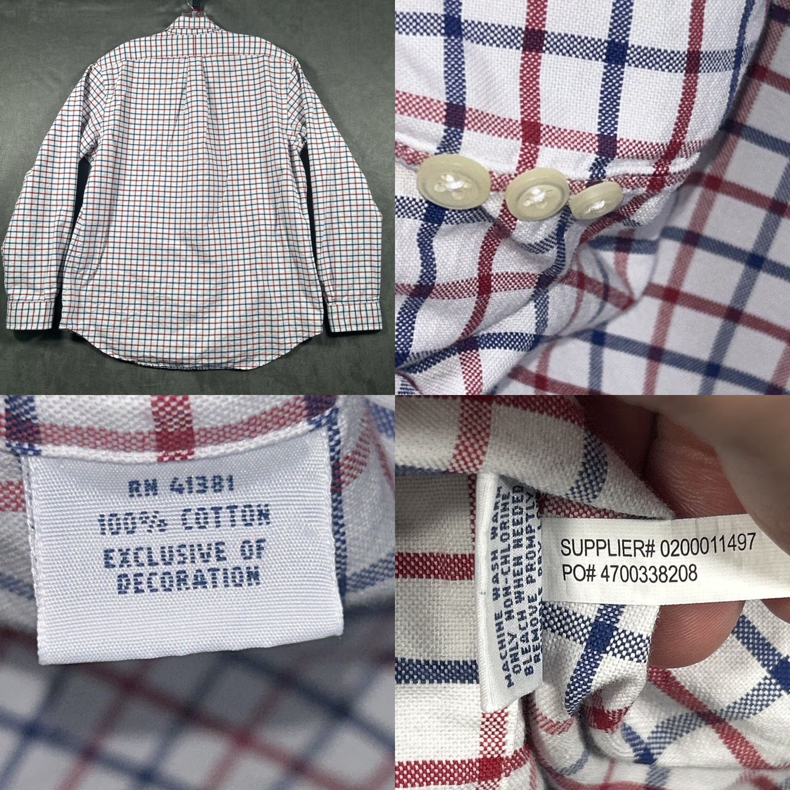 Ralph Lauren Ralph Lauren Mens Button Down Flesh Pony Red White Blue Check Shirt Large Size US L / EU 52-54 / 3 - 8 Thumbnail