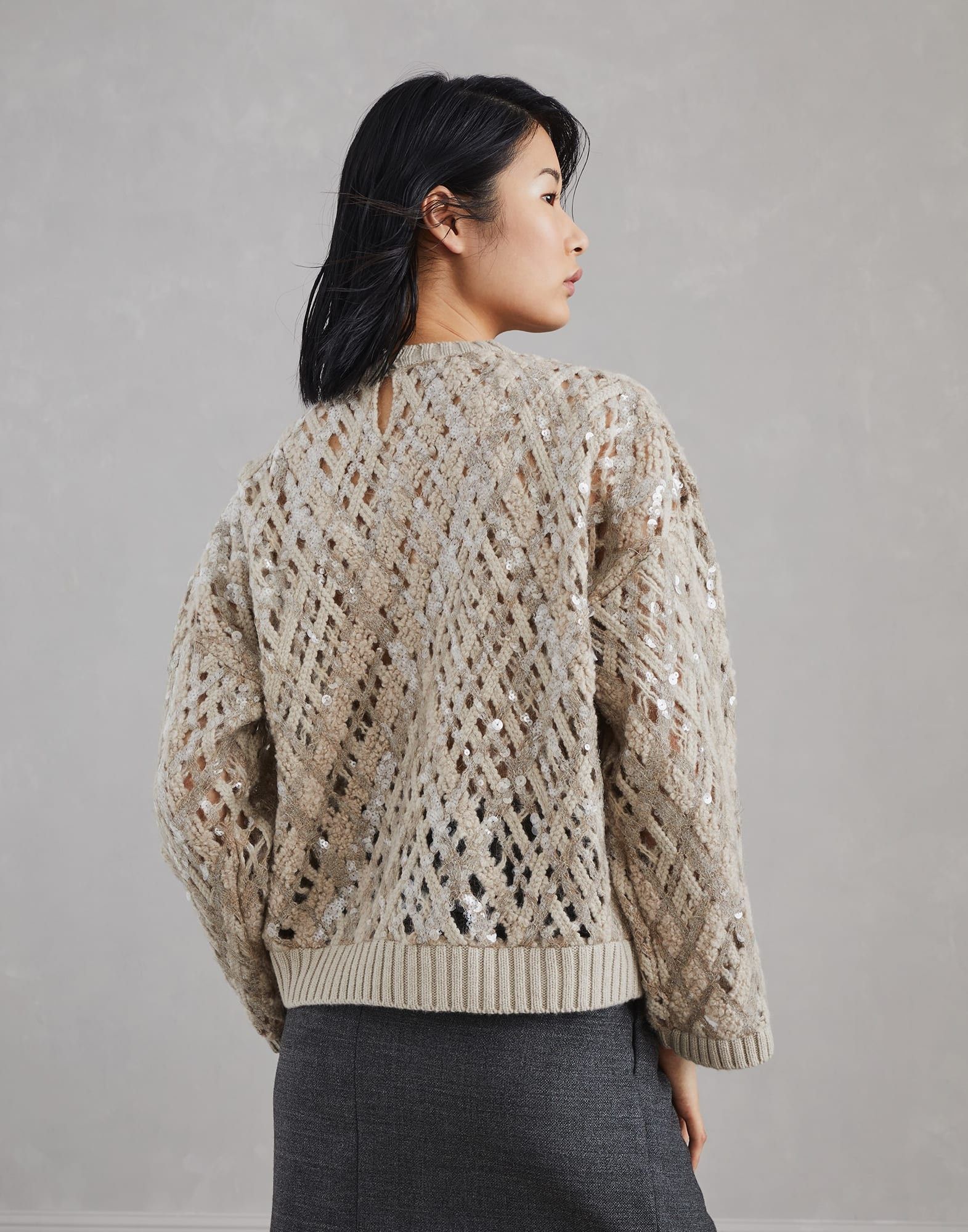 Brunello Cucinelli o1la1rc1a1025 Cashmere Sweater in Beige Size XL / US 12-14 / IT 48-50 - 2 Thumbnail