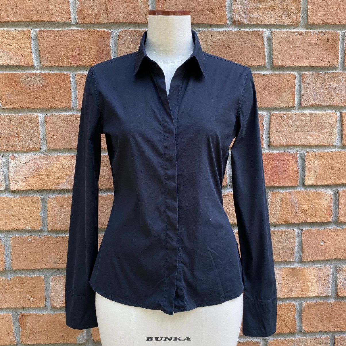 Jil Sander Jil Sander Black Fitted Long-Sleeve Stretch Shirt Size XS / US 0-2 / IT 36-38 - 6 Thumbnail