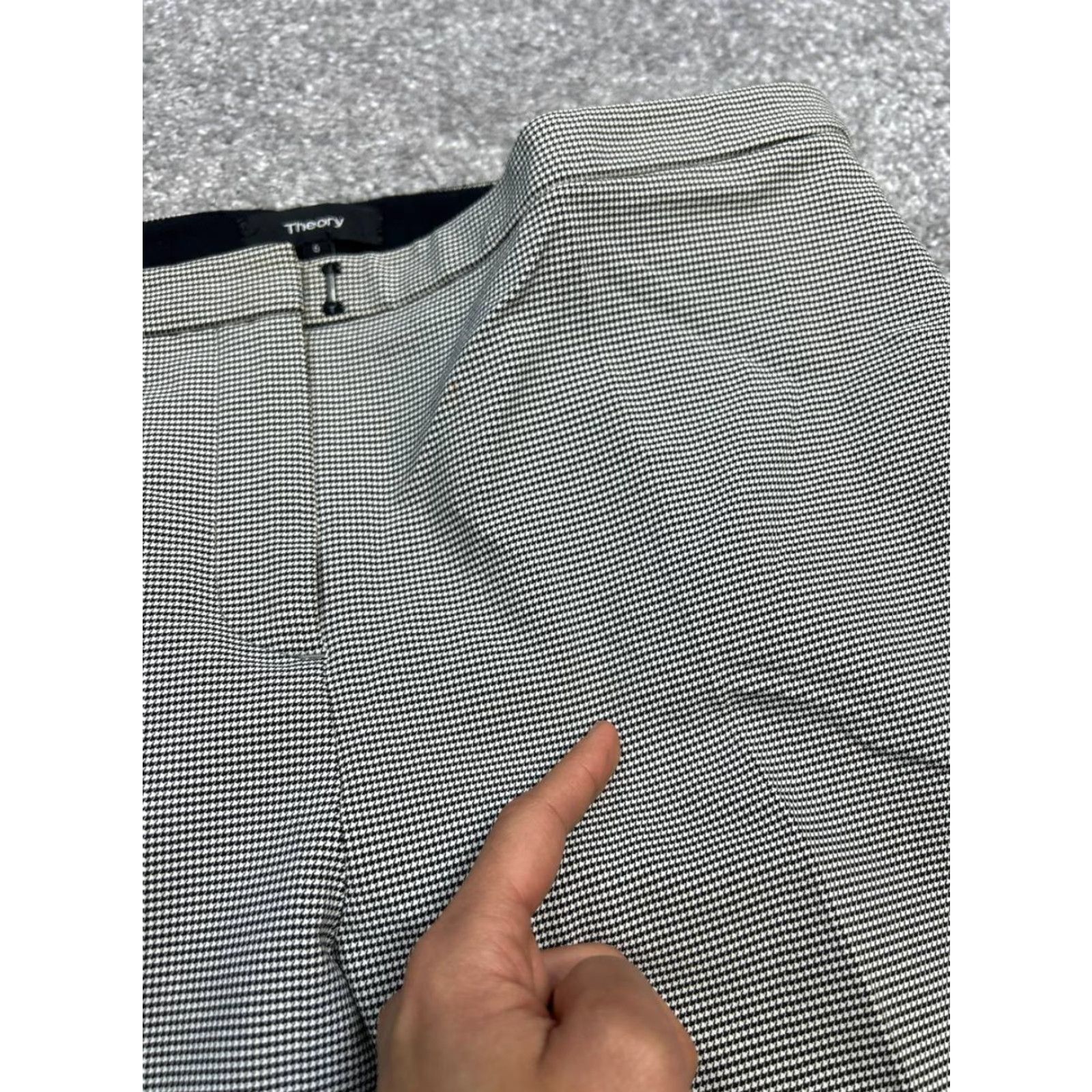 Theory Theory Pants Skinny Womens 6 Multicolor Houndstooth Mid Rise Stretch Zipper Pockets Ankle Casual Modern 8.5-10.5in Inseam 23in Theory Womens Pants Size 28" / US 6 / IT 42 - 2 Thumbnail