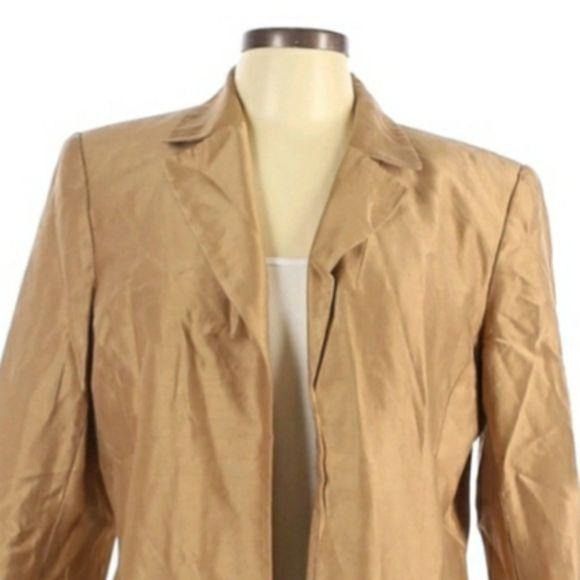 Vintage Vtg 90's Josephine Chaus Silk Boyfriend Blazer Sz 12 Metalli Size XL / US 12-14 / IT 48-50 - 4 Thumbnail