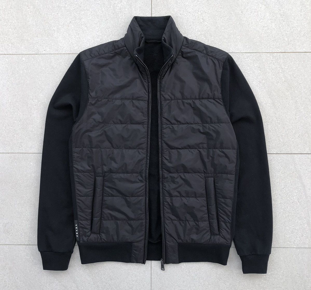 Prada SS19 Prada Black Nylon Paneled Hybrid Jacket Size US M / EU 48-50 / 2 - 15 Thumbnail