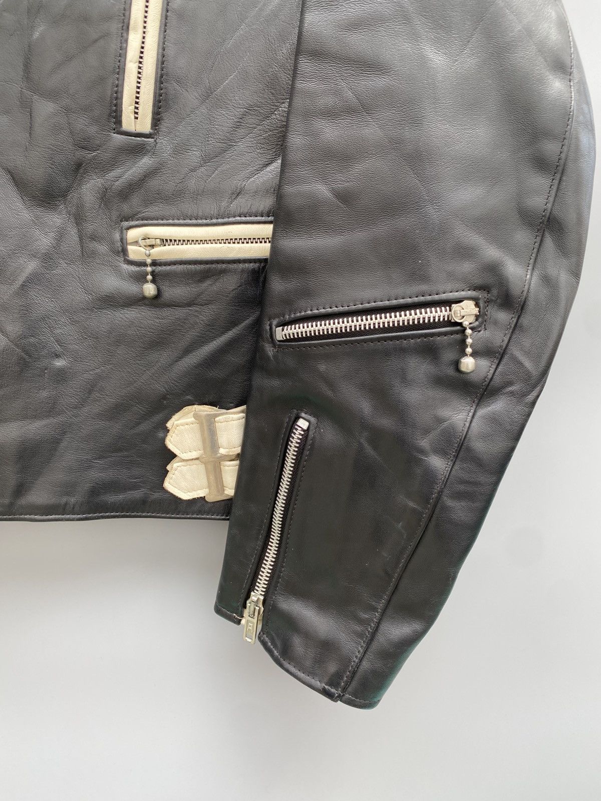 Vintage Triple 6- 666- Double Rider Leather Jacket Size US S / EU 44-46 / 1 - 9 Thumbnail
