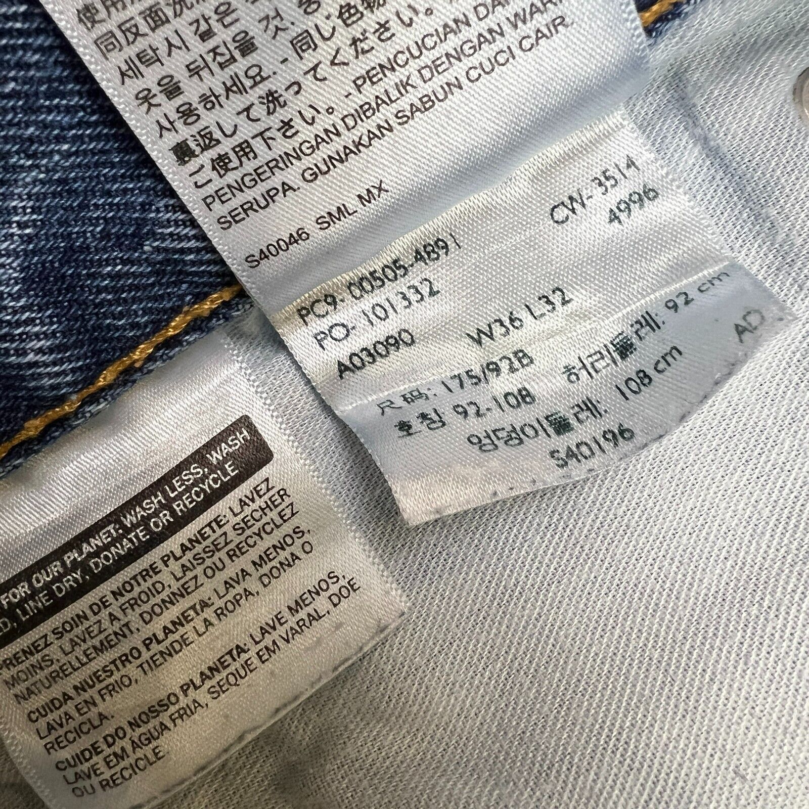 Levi's × Vintage Levi's 505 Jeans 36x32 Original Straight Leg Denim Pants Size US 36 / EU 52 - 11 Thumbnail