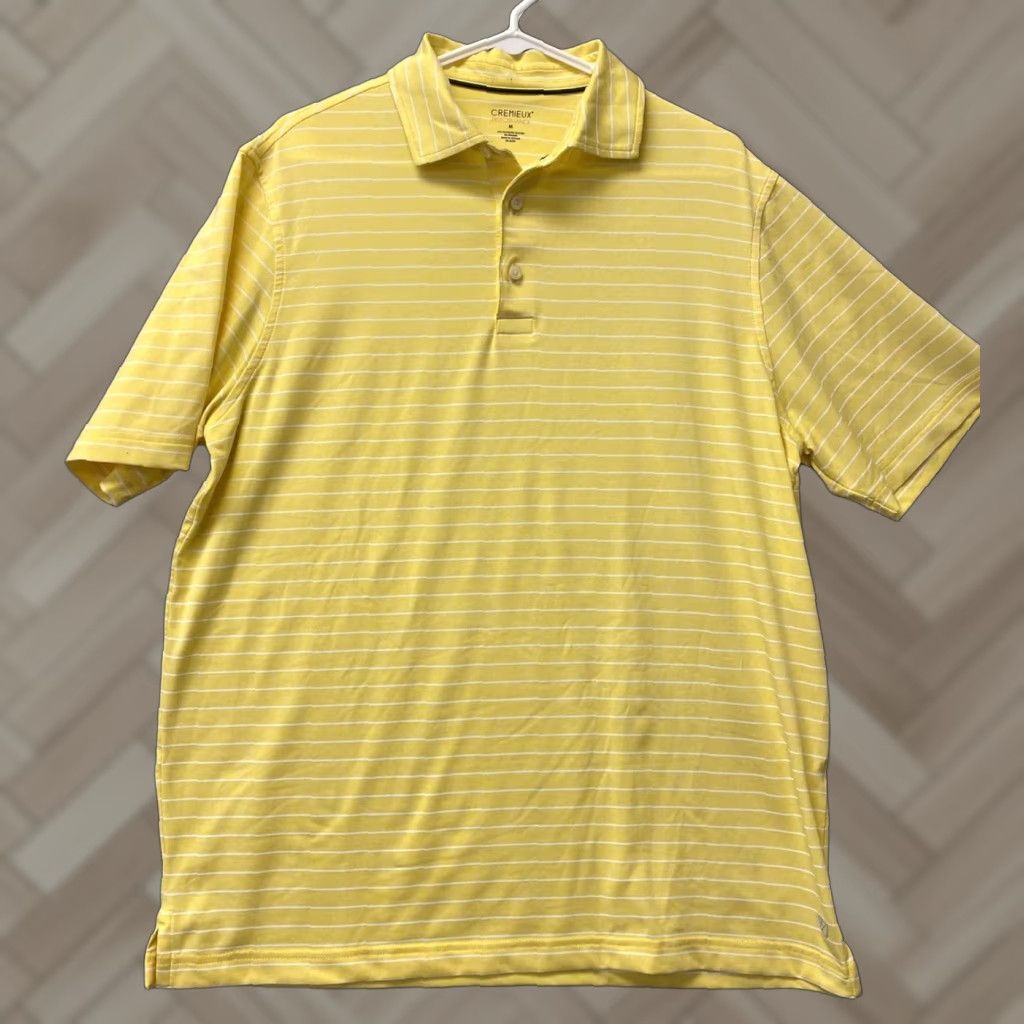 Cremieux Cremieux Polo Shirt Mens M Yellow Stripe Seaside Stretch Golf Adult 104-37 Size US M / EU 48-50 / 2 - 1 Thumbnail