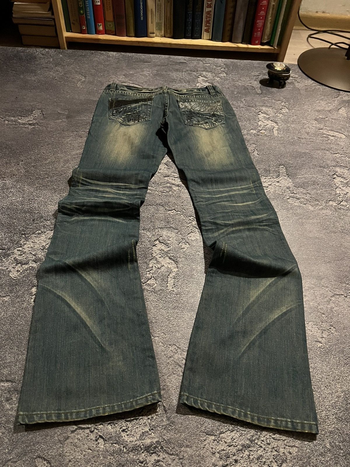 Japanese Brand Darkwear Glamour Faded Flared Jeans / Avan Garde Y2K Archive Size US 29 - 8 Thumbnail