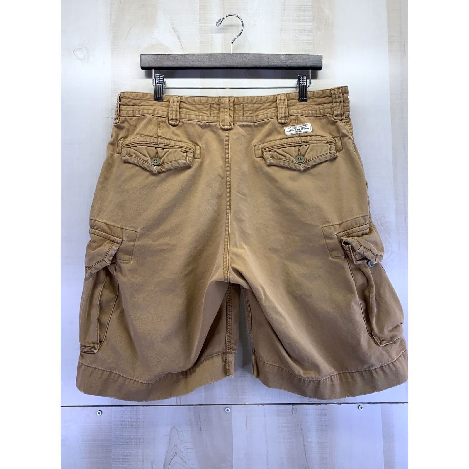 Polo Ralph Lauren VINTAGE Polo Ralph Lauren Mens Cargo Shorts Distressed Chino Size 35 Beige Logo Cargo Pocket Size US S / EU 44-46 / 1 - 6 Thumbnail
