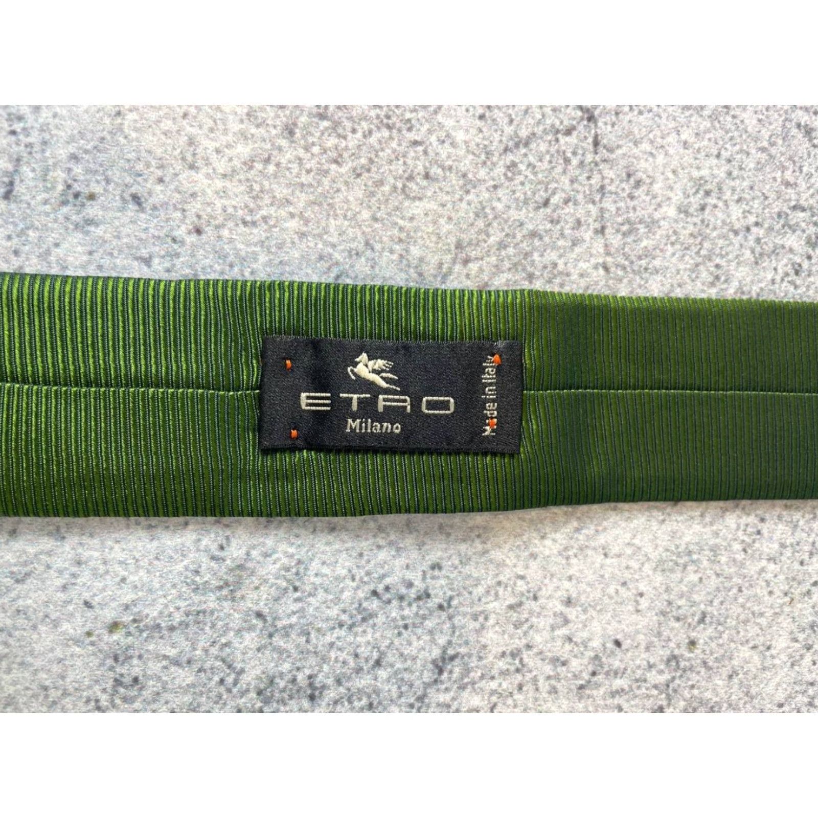 Etro Etro Milano Mens Tie Green Silk Adjustable Necktie Designer Milano Casual Necktie Mens Green Silk Etro Milano Tie Adjustable Classic Modern Size ONE SIZE - 3 Thumbnail