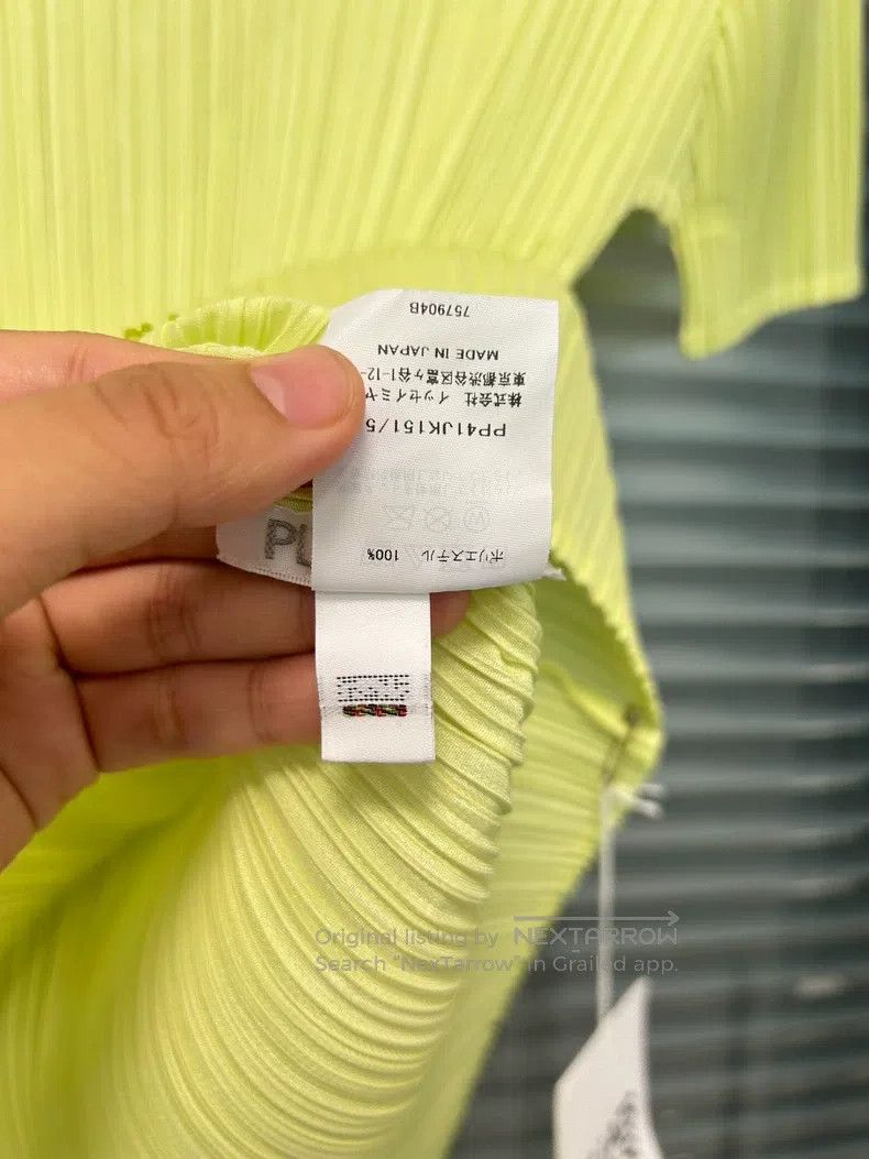 Issey Miyake Issey Miyake Mock Neck Short Sleeve Top - Yellowish Green Size XXL / US 16-18 / IT 52-54 - 3 Thumbnail