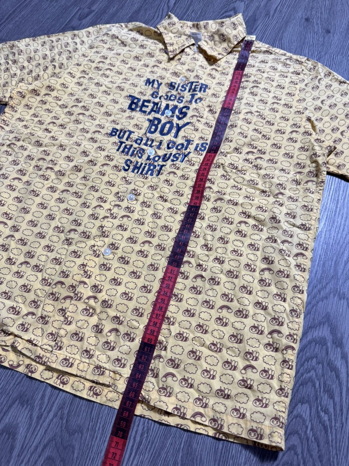Japanese Brand Beams Boy Japan Print Bee Shirt Button Size US M / EU 48-50 / 2 - 12 Thumbnail