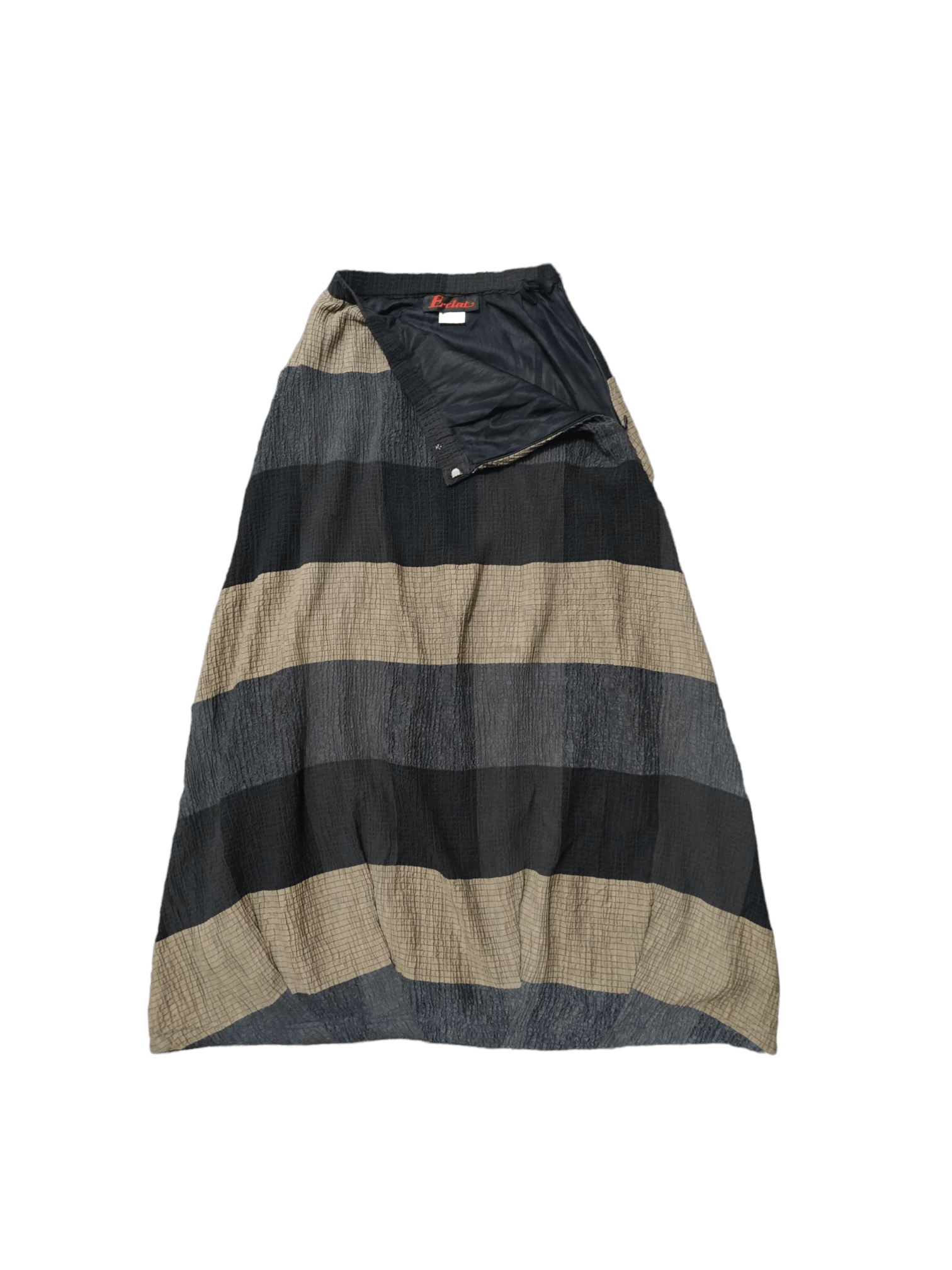 image of Archival Clothing x Vintage E-Clat Japan Pleated Maxi Skirts in Black Khaki, Women's (Size 29)