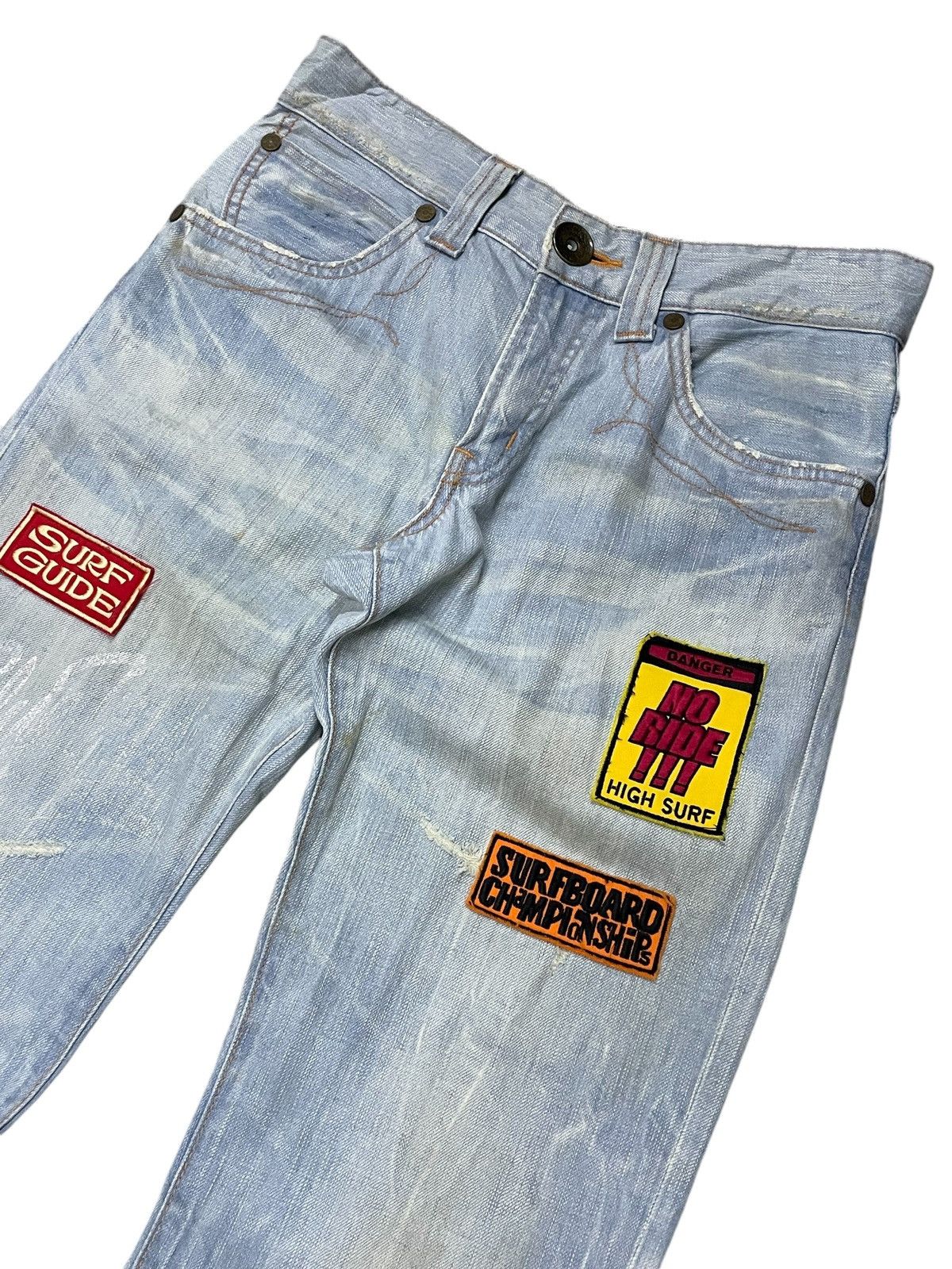 Edwin × Hysteric Glamour × Le Grande Bleu (L.G.B.) Edwin 503 Blue Trip Surf Edition Patched Flared Jeans Size US 30 / EU 46 - 3 Thumbnail