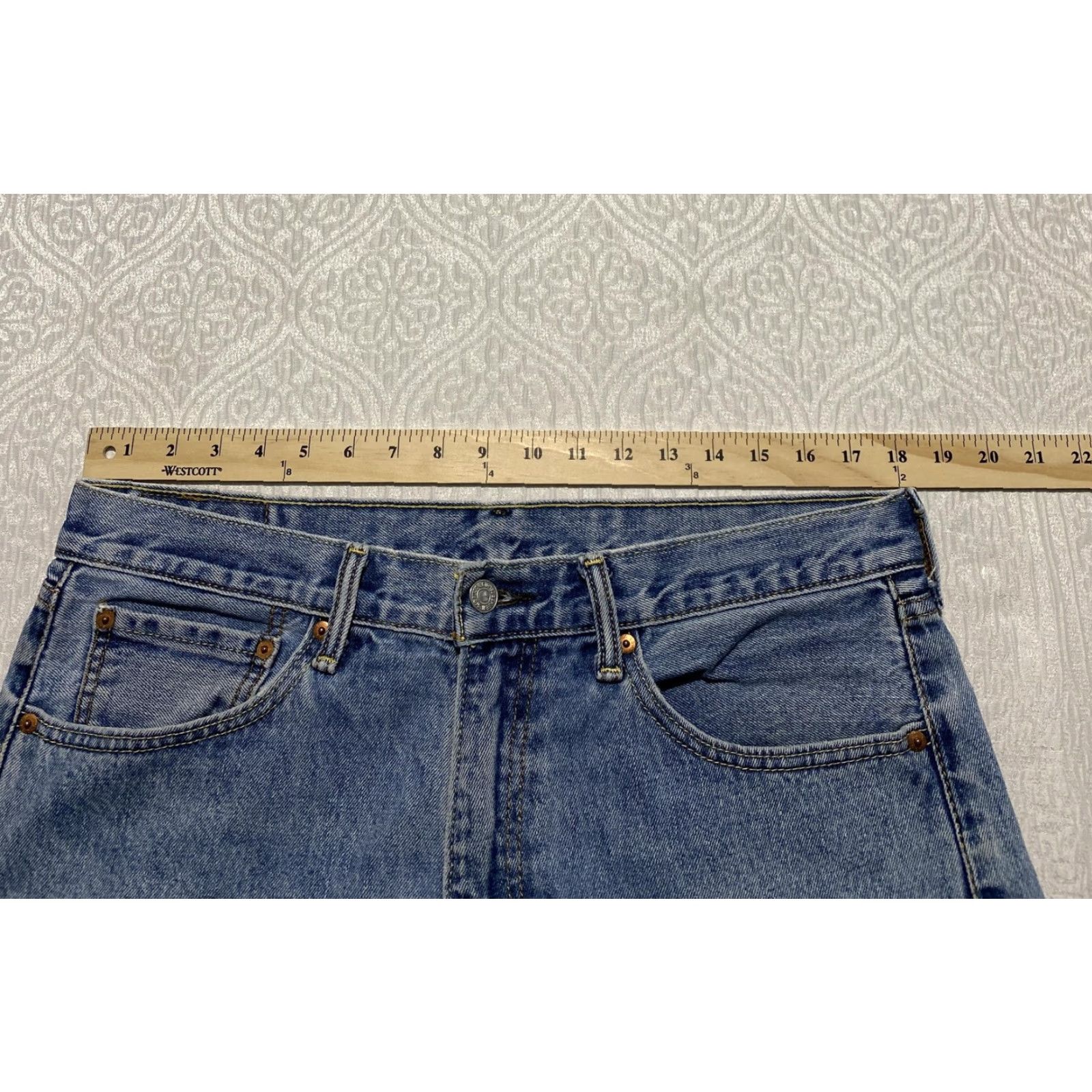 Levi's Levi's 505 Jeans Mens 36x32 Blue Denim Straight Leg Regular Fit Zip Fly Red Tab 5-Pocket Design Size US 36 / EU 52 - 7 Thumbnail