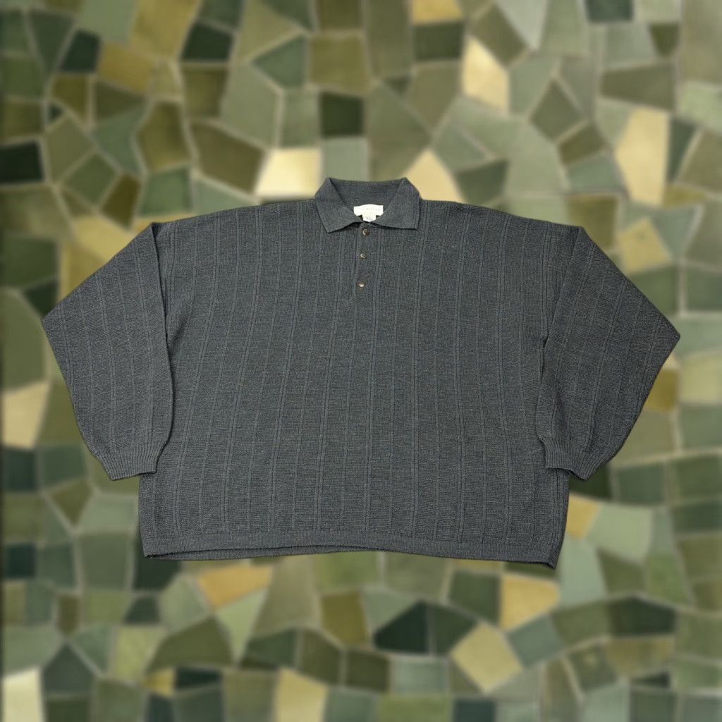 Murano VINTAGE Murano Sweater Mens XL Gray Wool Blend Polo Knit Made In Italy Long Sleeve Size US XL / EU 56 / 4 - 1 Thumbnail